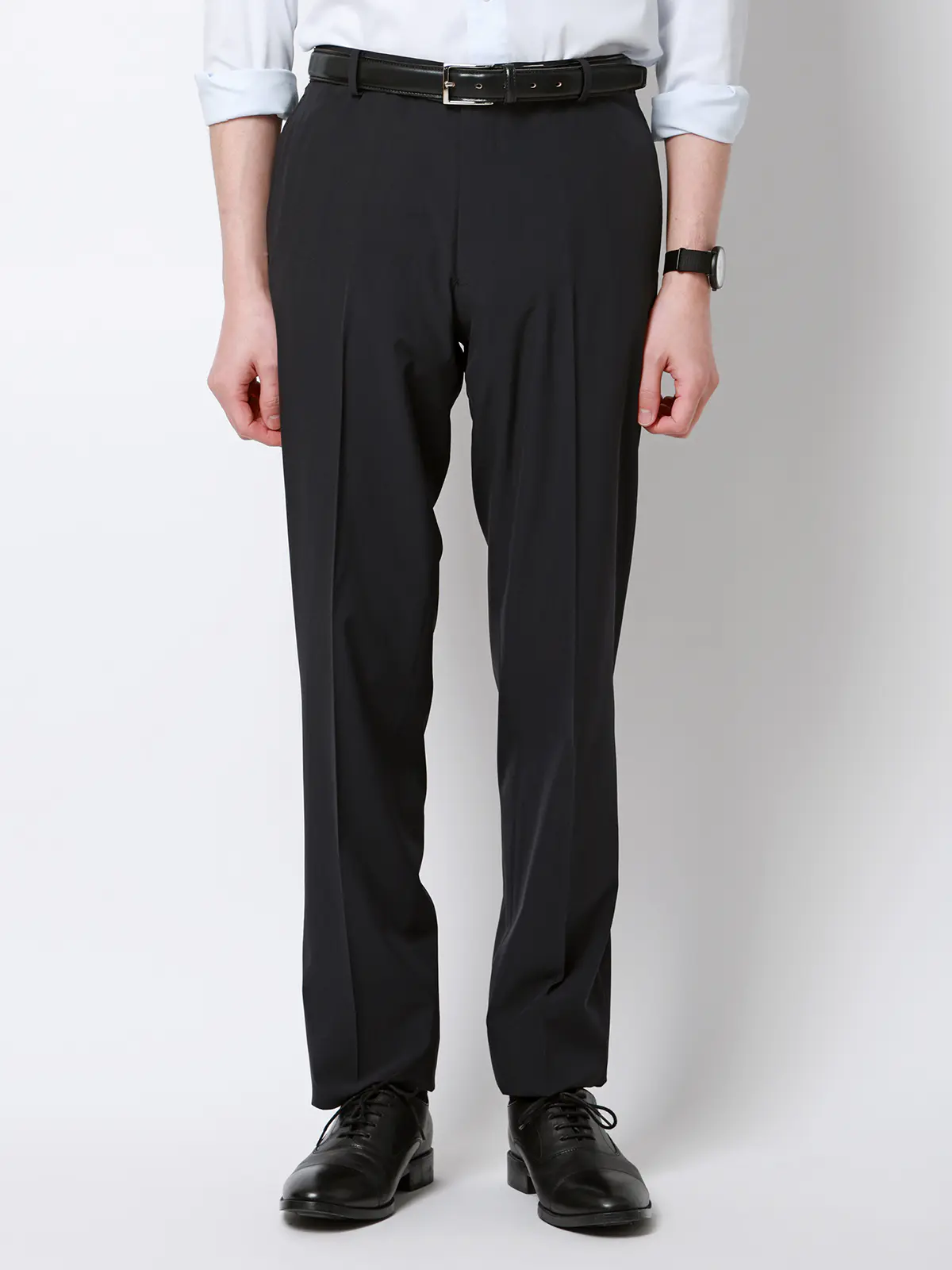 "超"伸びる涼しい最高パンツ／テーパードパンツ／ウォッシャブル／ストレッチ／無地／RS07 ブラック 3S