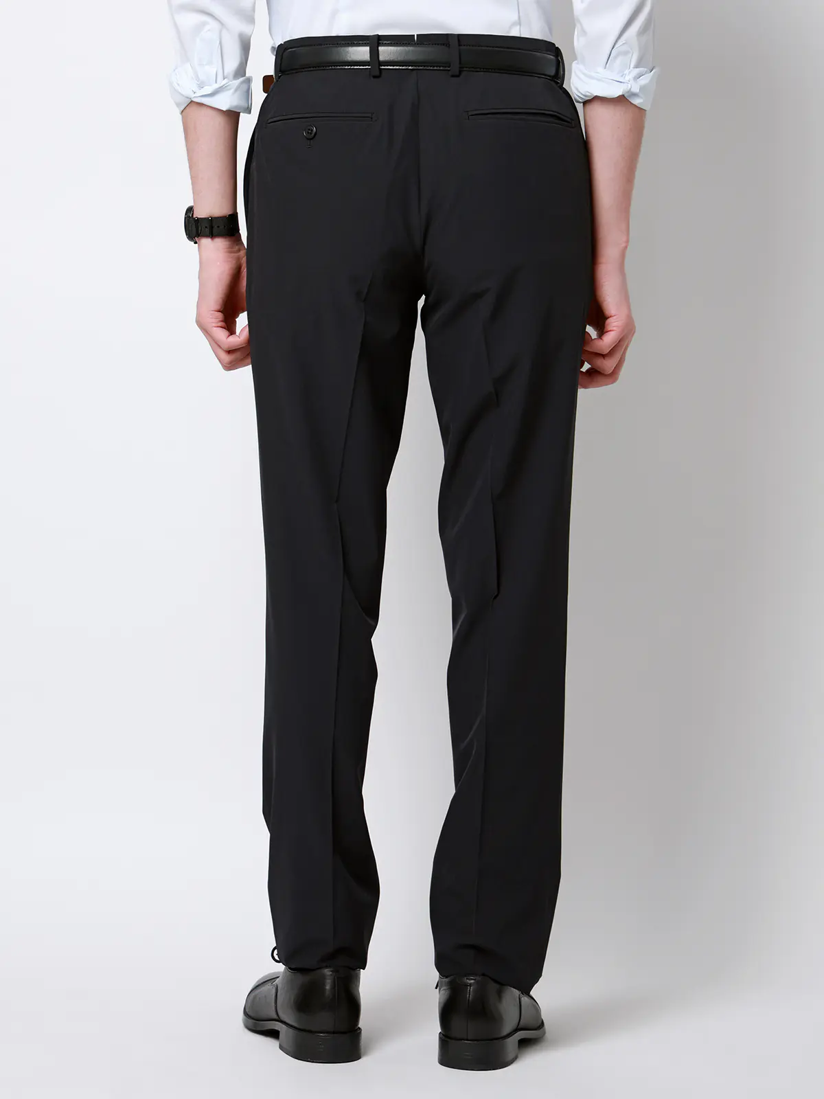 "超"伸びる涼しい最高パンツ／テーパードパンツ／ウォッシャブル／ストレッチ／無地／RS07 ブラック 3S