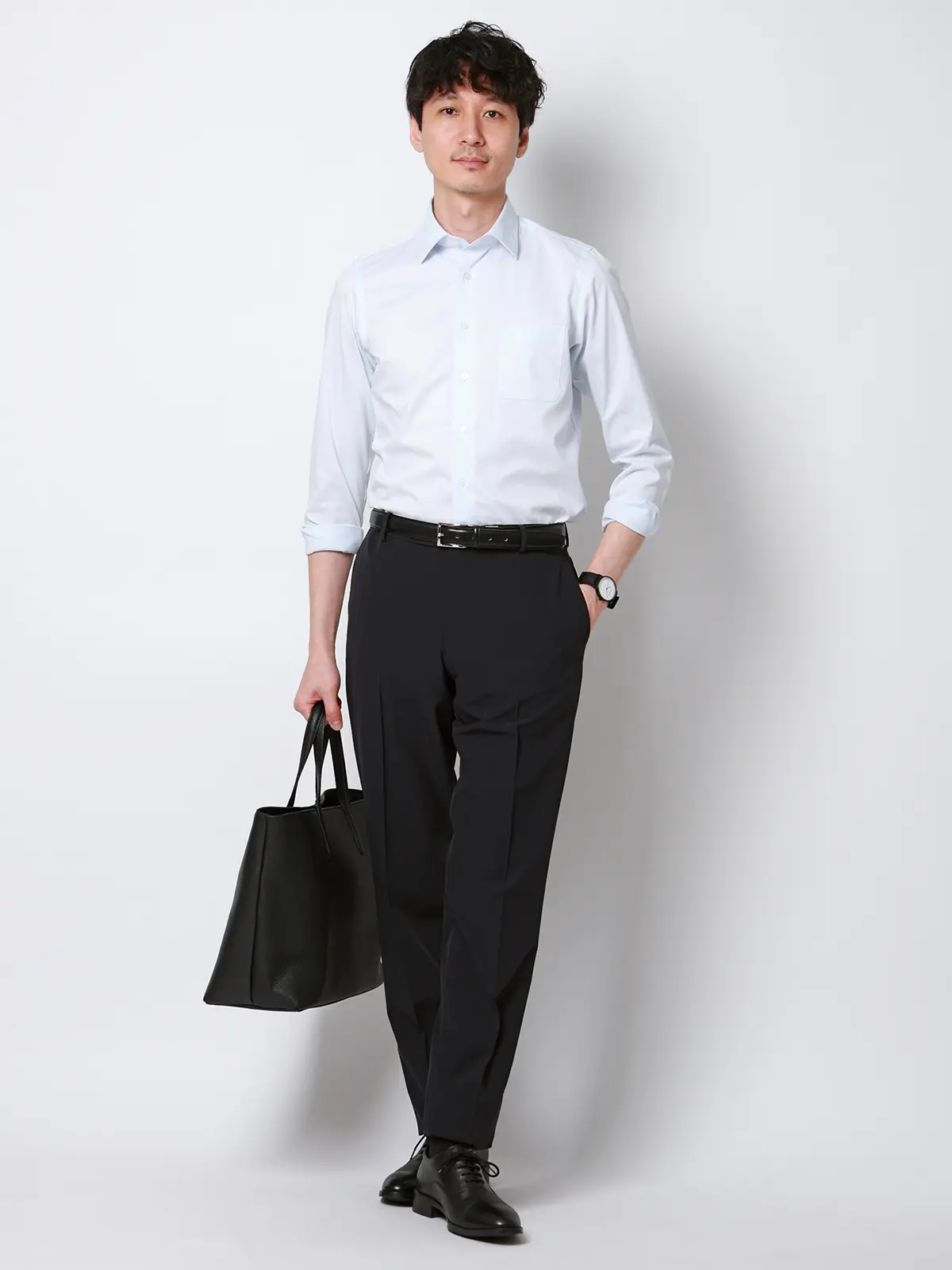 "超"伸びる涼しい最高パンツ／テーパードパンツ／ウォッシャブル／ストレッチ／無地／RS07 ブラック 3S