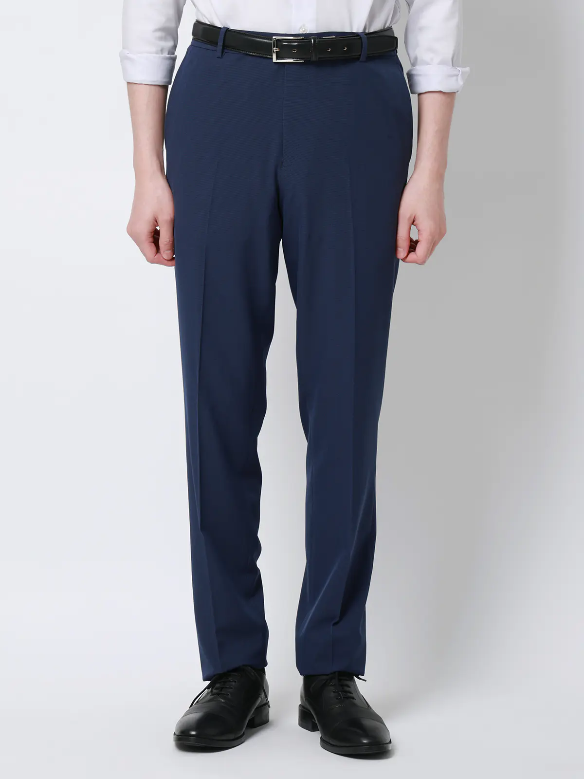 "超"伸びる涼しい最高パンツ/テーパードパンツ/ウォッシャブル/ハウンドトゥース/RS07 ネイビー 3S