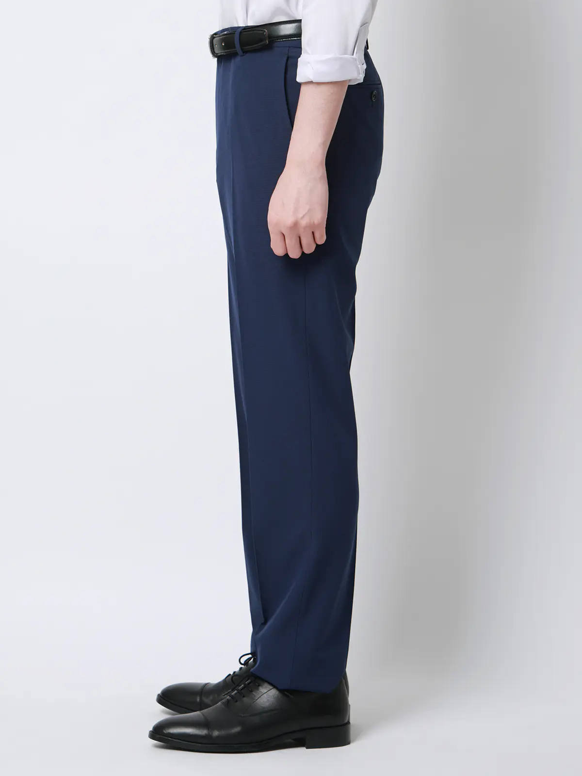 "超"伸びる涼しい最高パンツ/テーパードパンツ/ウォッシャブル/ハウンドトゥース/RS07 ネイビー 3S