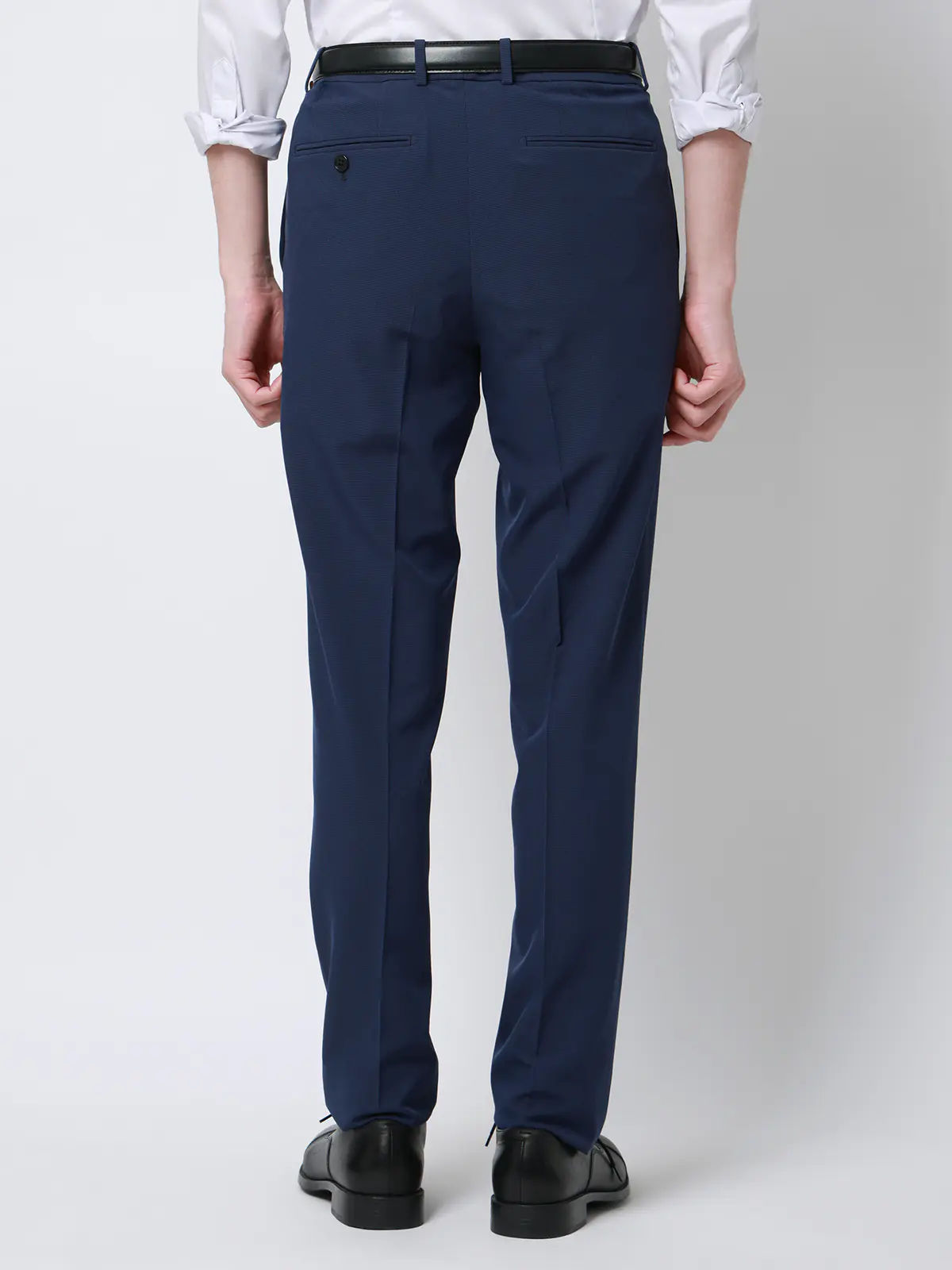 "超"伸びる涼しい最高パンツ/テーパードパンツ/ウォッシャブル/ハウンドトゥース/RS07 ネイビー 3S