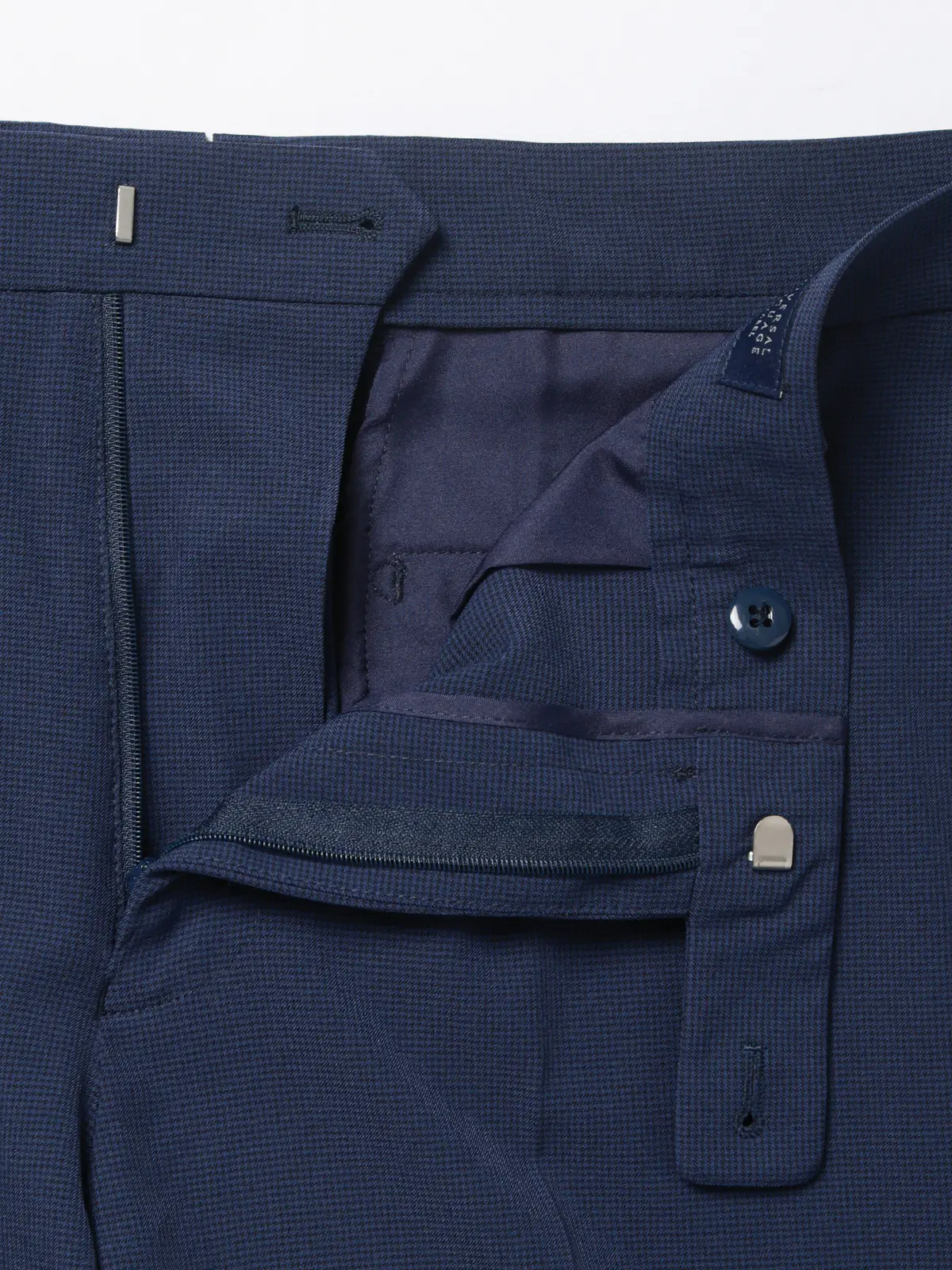 "超"伸びる涼しい最高パンツ/テーパードパンツ/ウォッシャブル/ハウンドトゥース/RS07 ネイビー 3S