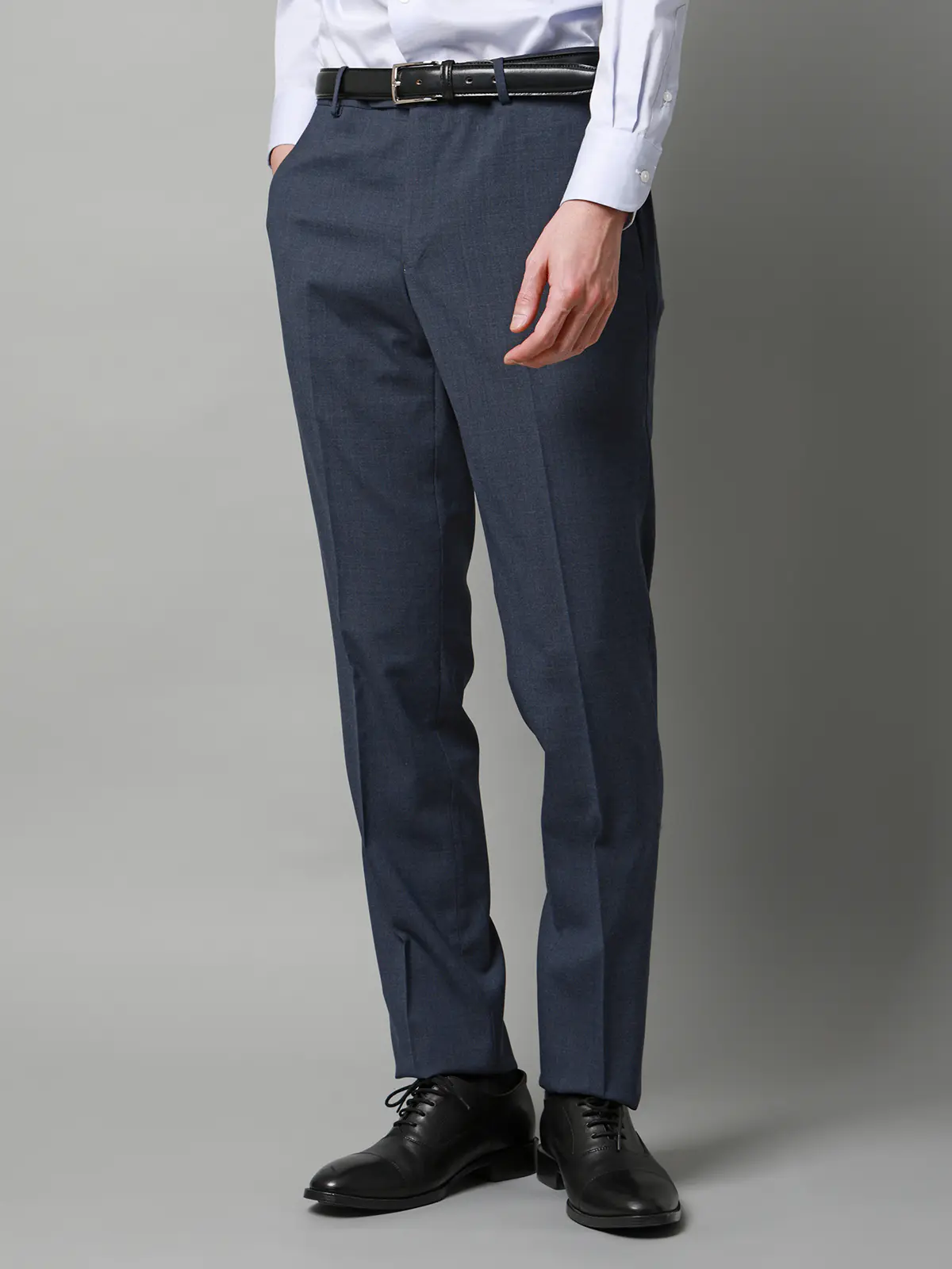 テーパードパンツ／ウォッシャブル／ストレッチ／接触冷感／RENU／無地／IN05 ブルー SS