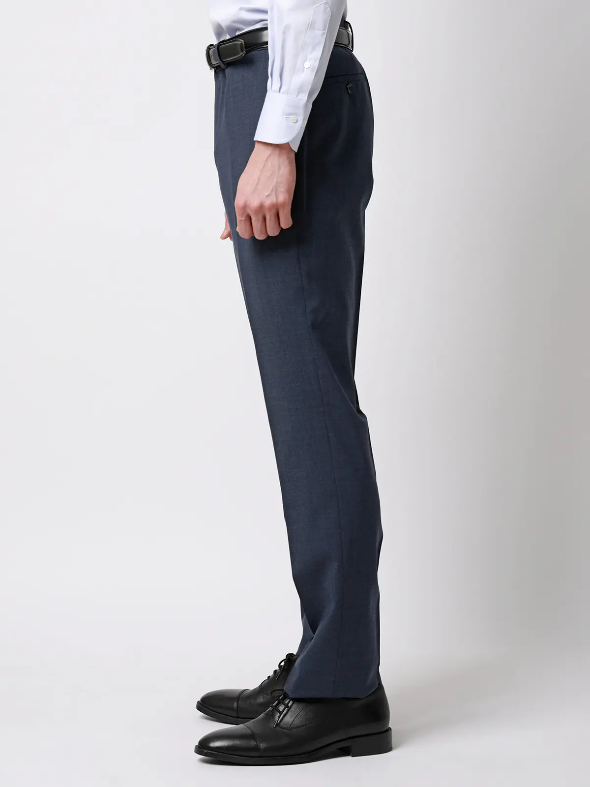 テーパードパンツ／ウォッシャブル／ストレッチ／接触冷感／RENU／無地／IN05 ブルー SS