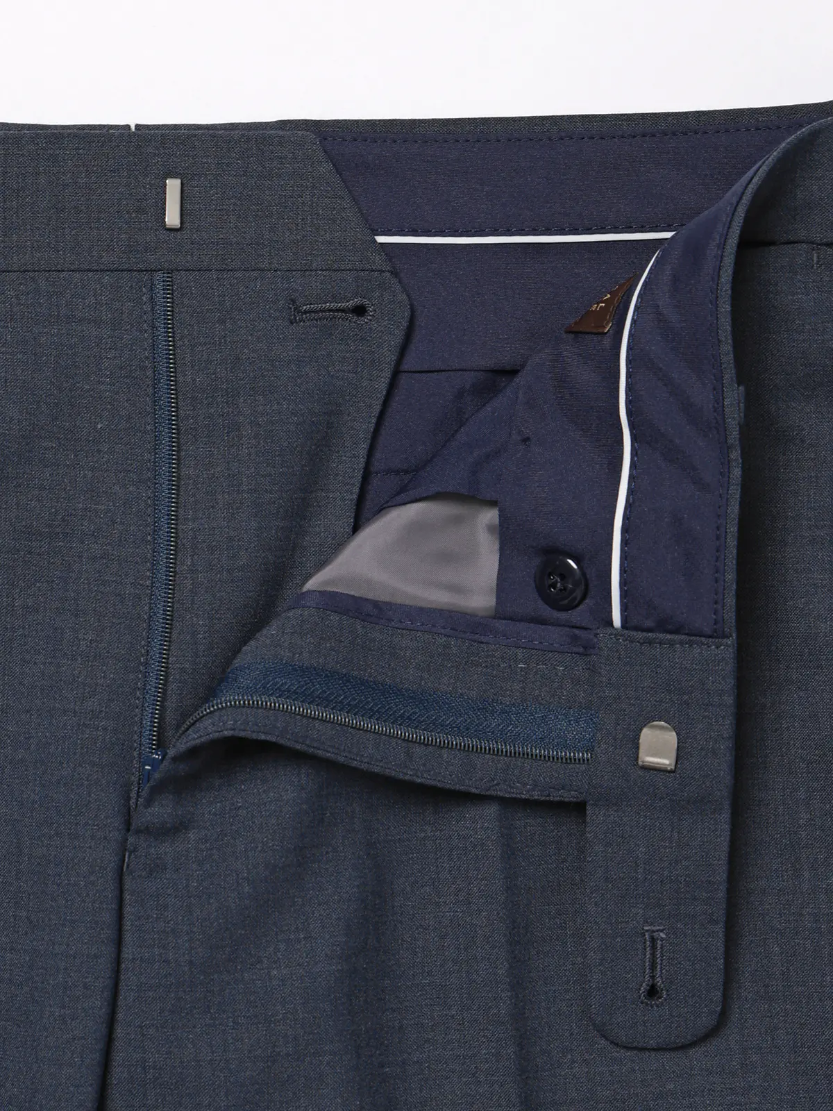 テーパードパンツ／ウォッシャブル／ストレッチ／接触冷感／RENU／無地／IN05 ブルー SS