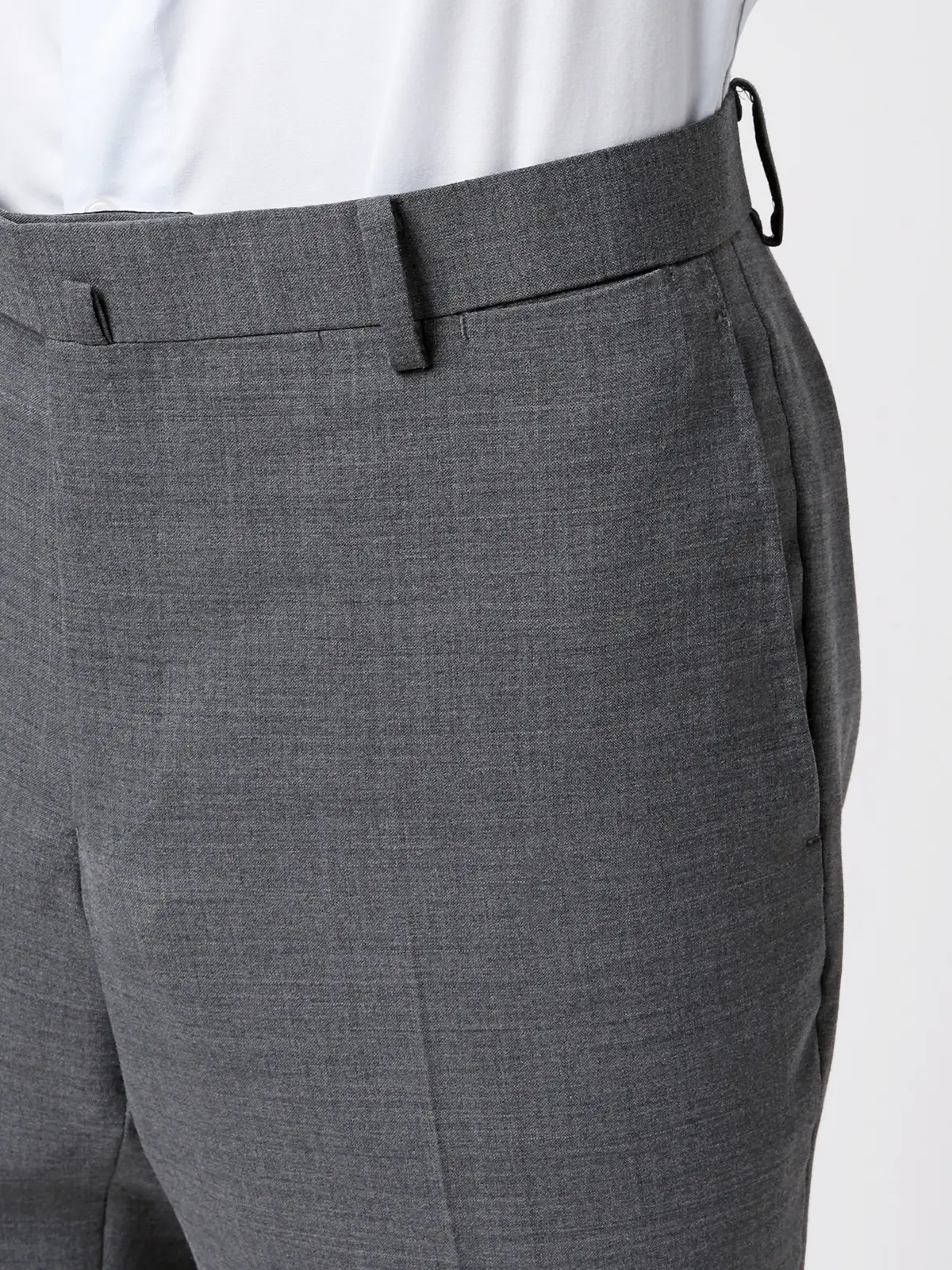 テーパードパンツ／ウォッシャブル／ストレッチ／接触冷感／RENU／無地／IN05 グレー SS