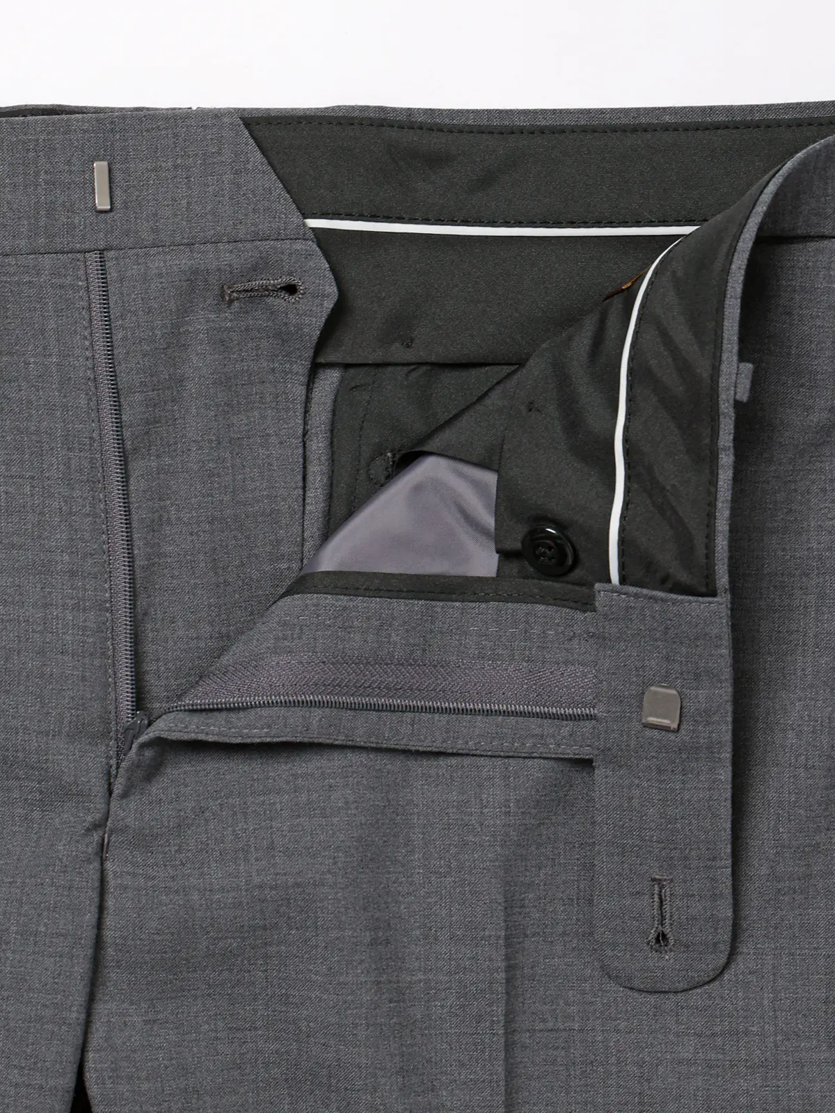 テーパードパンツ／ウォッシャブル／ストレッチ／接触冷感／RENU／無地／IN05 グレー SS