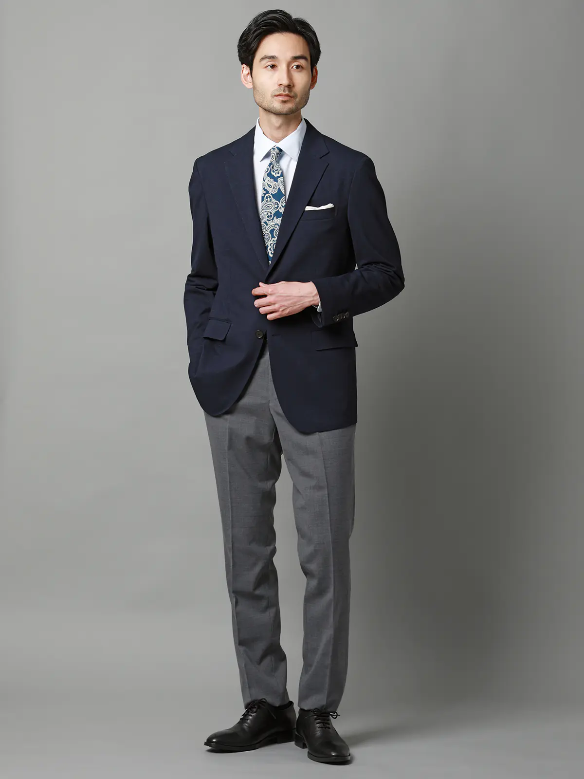 テーパードパンツ／ウォッシャブル／ストレッチ／接触冷感／RENU／無地／IN05 グレー SS