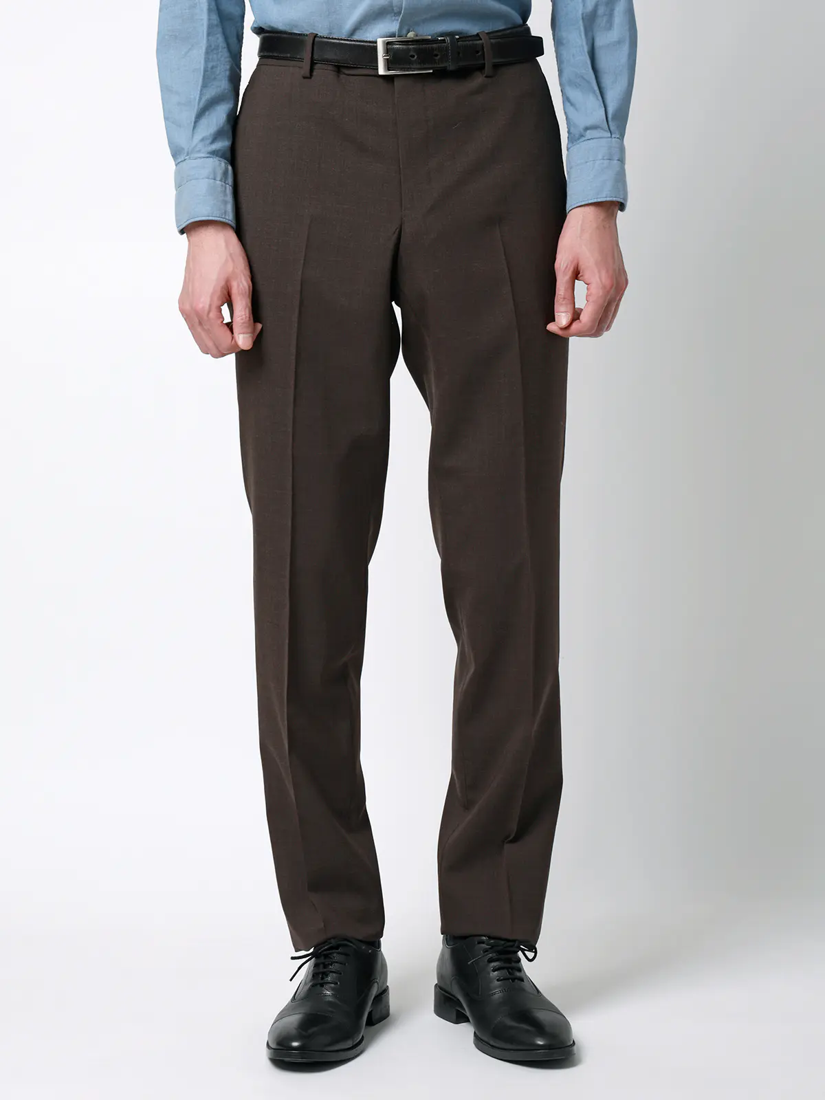 テーパードパンツ／ウォッシャブル／ストレッチ／接触冷感／RENU／無地／IN05 ブラウン SS