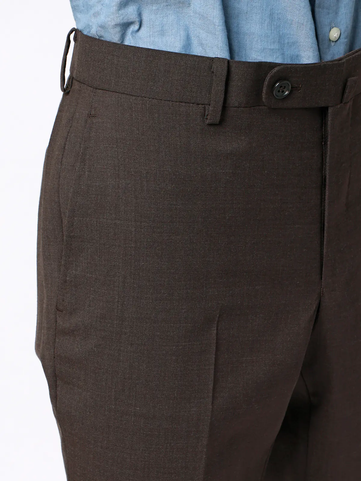 テーパードパンツ／ウォッシャブル／ストレッチ／接触冷感／RENU／無地／IN05 ブラウン SS