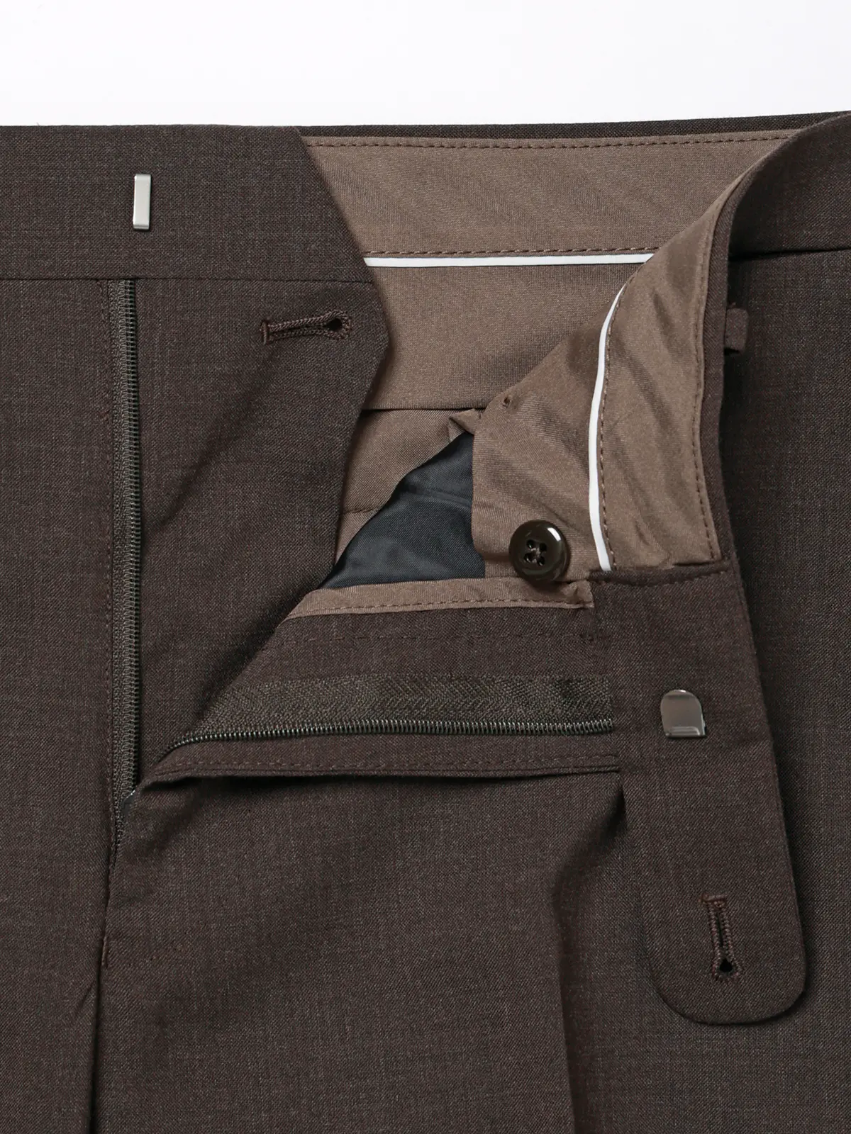 テーパードパンツ／ウォッシャブル／ストレッチ／接触冷感／RENU／無地／IN05 ブラウン SS