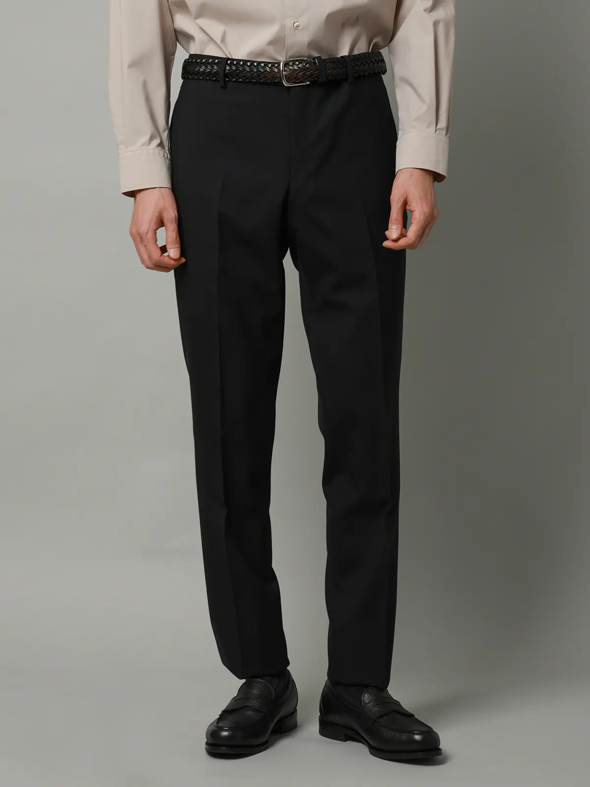 テーパードパンツ／ウォッシャブル／ストレッチ／接触冷感／RENU／無地／IN05 ブラック SS