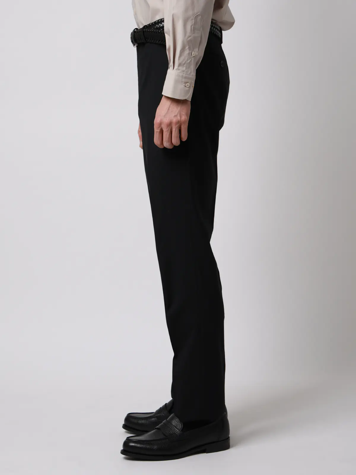 テーパードパンツ／ウォッシャブル／ストレッチ／接触冷感／RENU／無地／IN05 ブラック SS