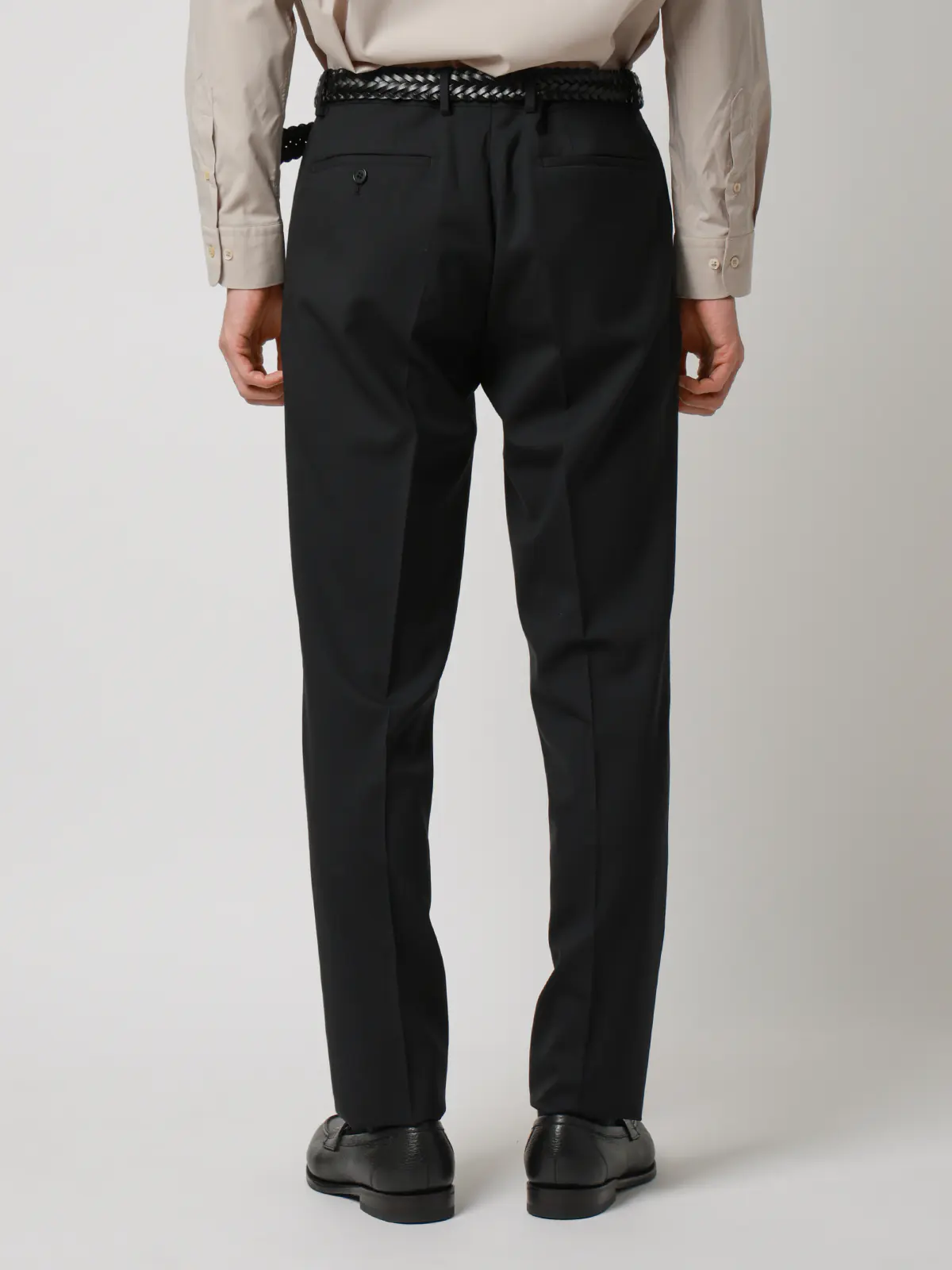 テーパードパンツ／ウォッシャブル／ストレッチ／接触冷感／RENU／無地／IN05 ブラック SS