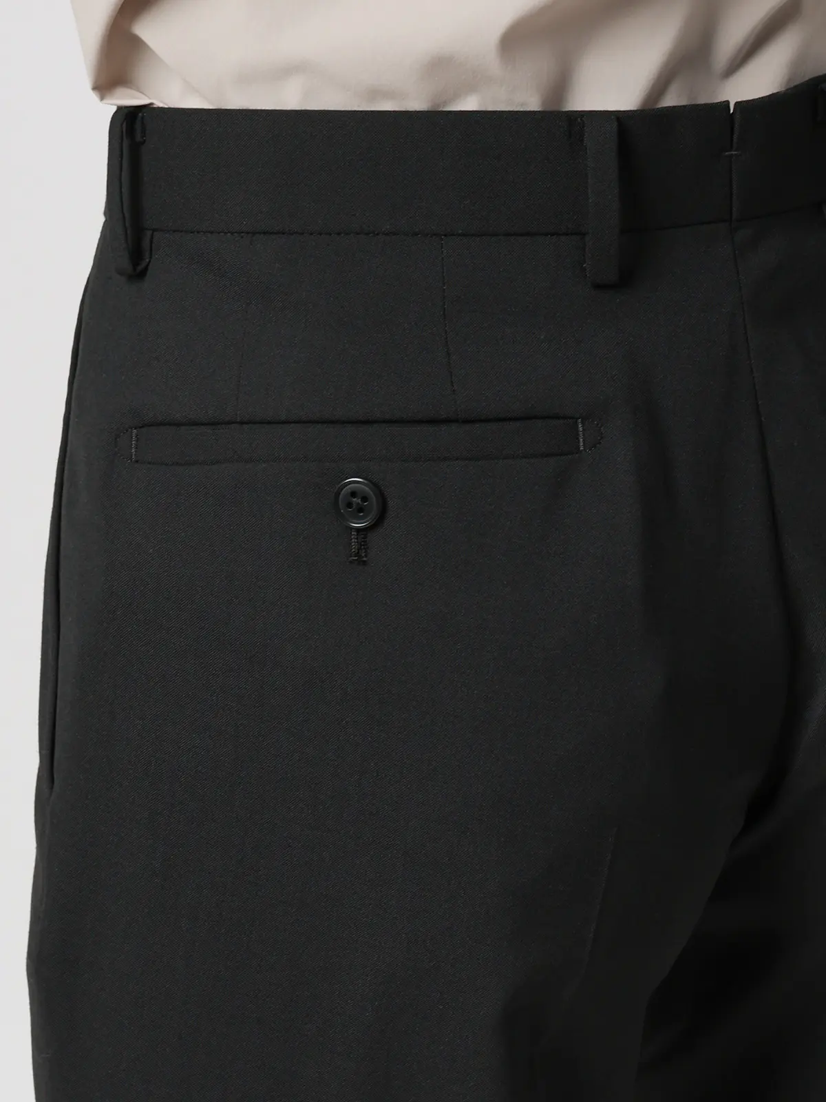 テーパードパンツ／ウォッシャブル／ストレッチ／接触冷感／RENU／無地／IN05 ブラック SS