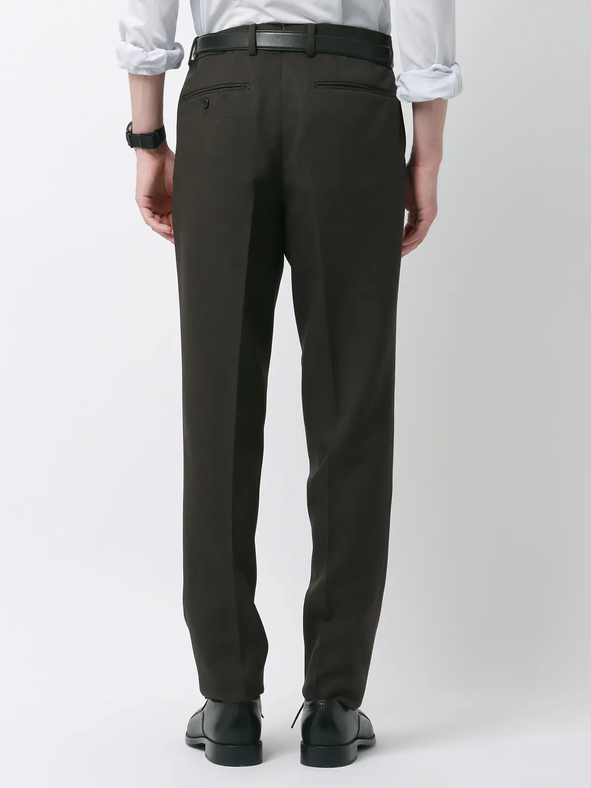 最高パンツ／テーパードパンツ／ウォッシャブル／NON IRON／ストレッチ／無地／RS07 ブラウン系 4L