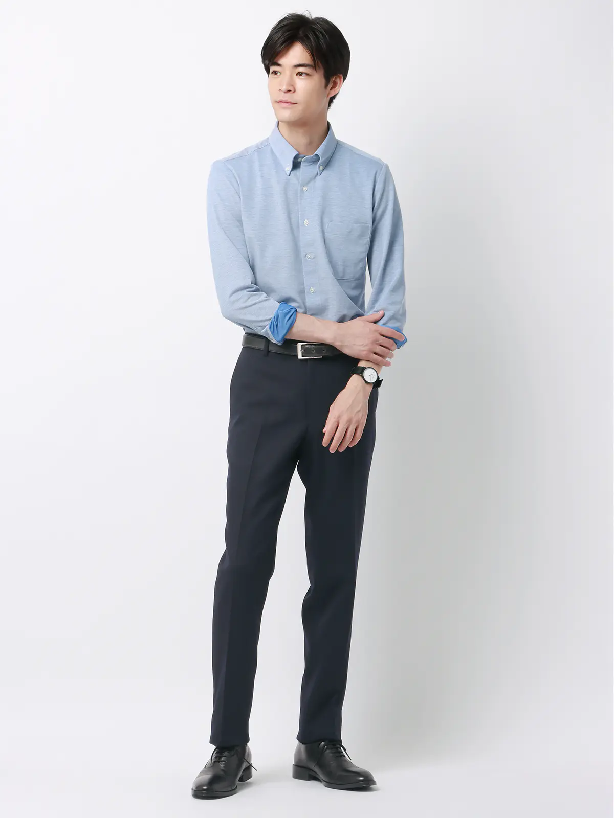 最高パンツ／テーパードパンツ／ウォッシャブル／NON IRON／ストレッチ／無地／RS07 ネイビー系 4L