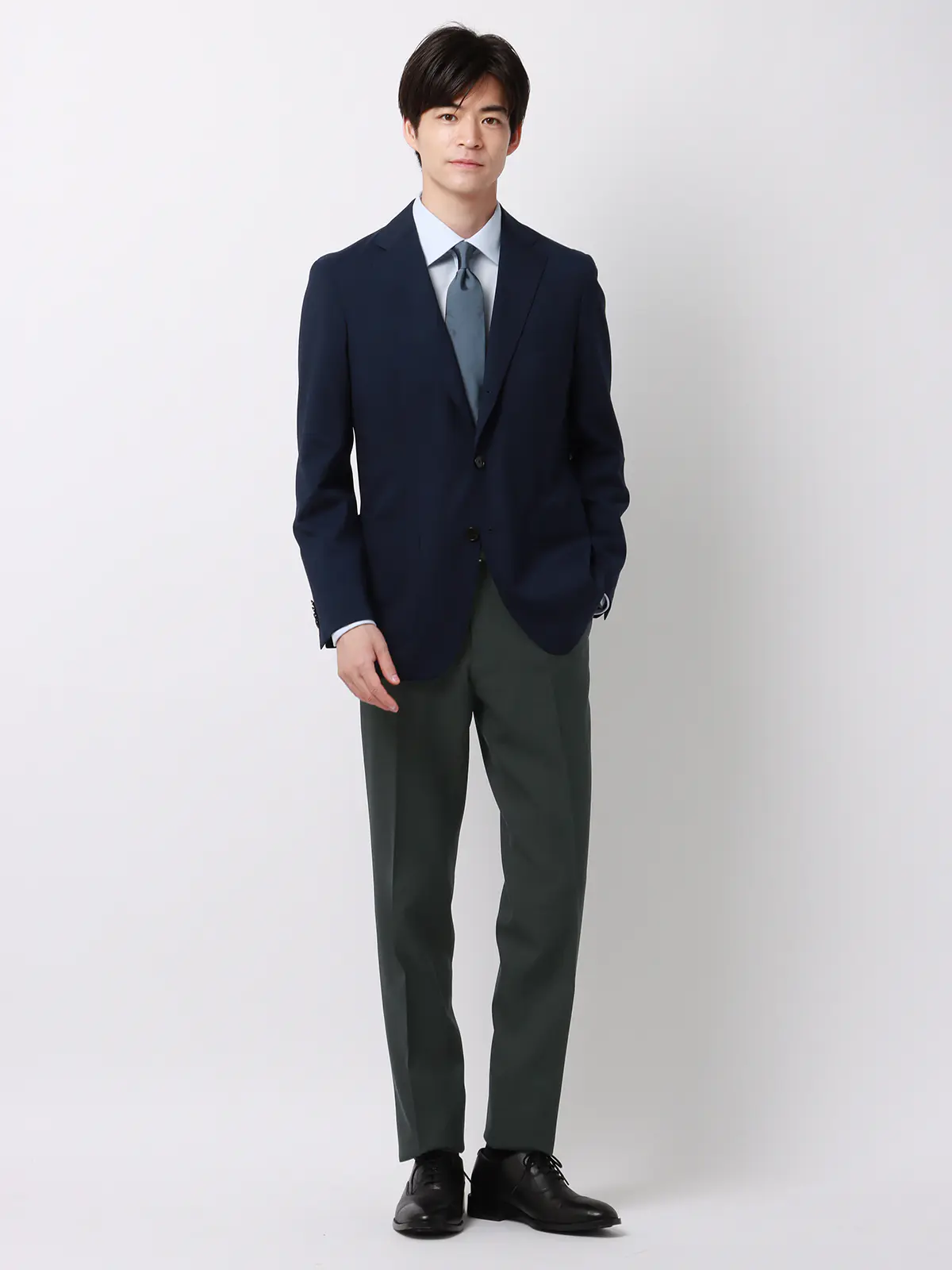 最高パンツ／テーパードパンツ／ウォッシャブル／NON IRON／ストレッチ／無地／RS07 グレー系 3S