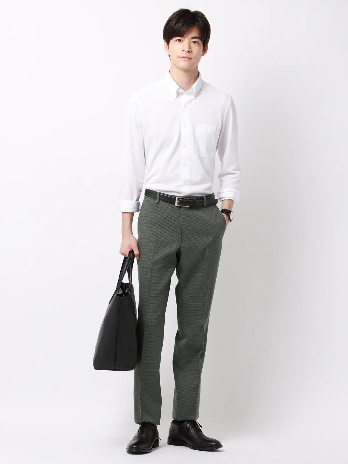 最高パンツ／テーパードパンツ／ウォッシャブル／NON IRON／ストレッチ／RS07 グレー系 3S