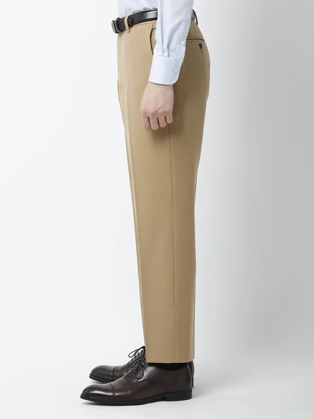 最高パンツ/テーパードパンツ/ウォッシャブル/NON IRON/無地/RS07/裾上げ済み ベージュ 3S