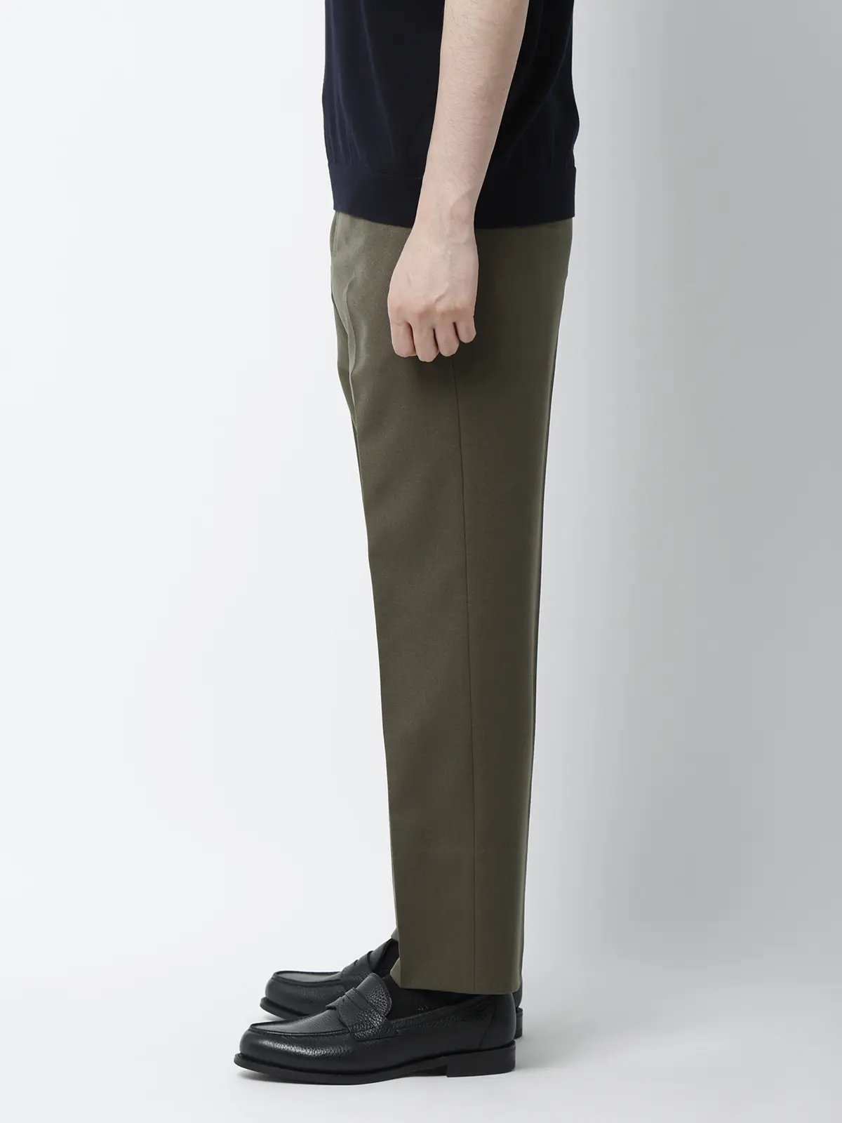 最高パンツ/テーパードパンツ/ウォッシャブル/NON IRON/無地/RS07/裾上げ済み カーキ 3S