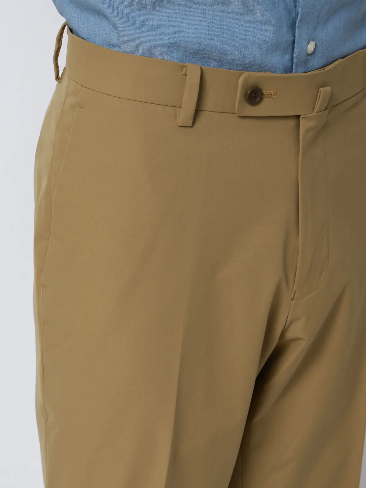 涼しい最高パンツ／テーパードパンツ／ウォッシャブル／NON IRON／無地／RS07／裾上げ済み Lブラウン 3S