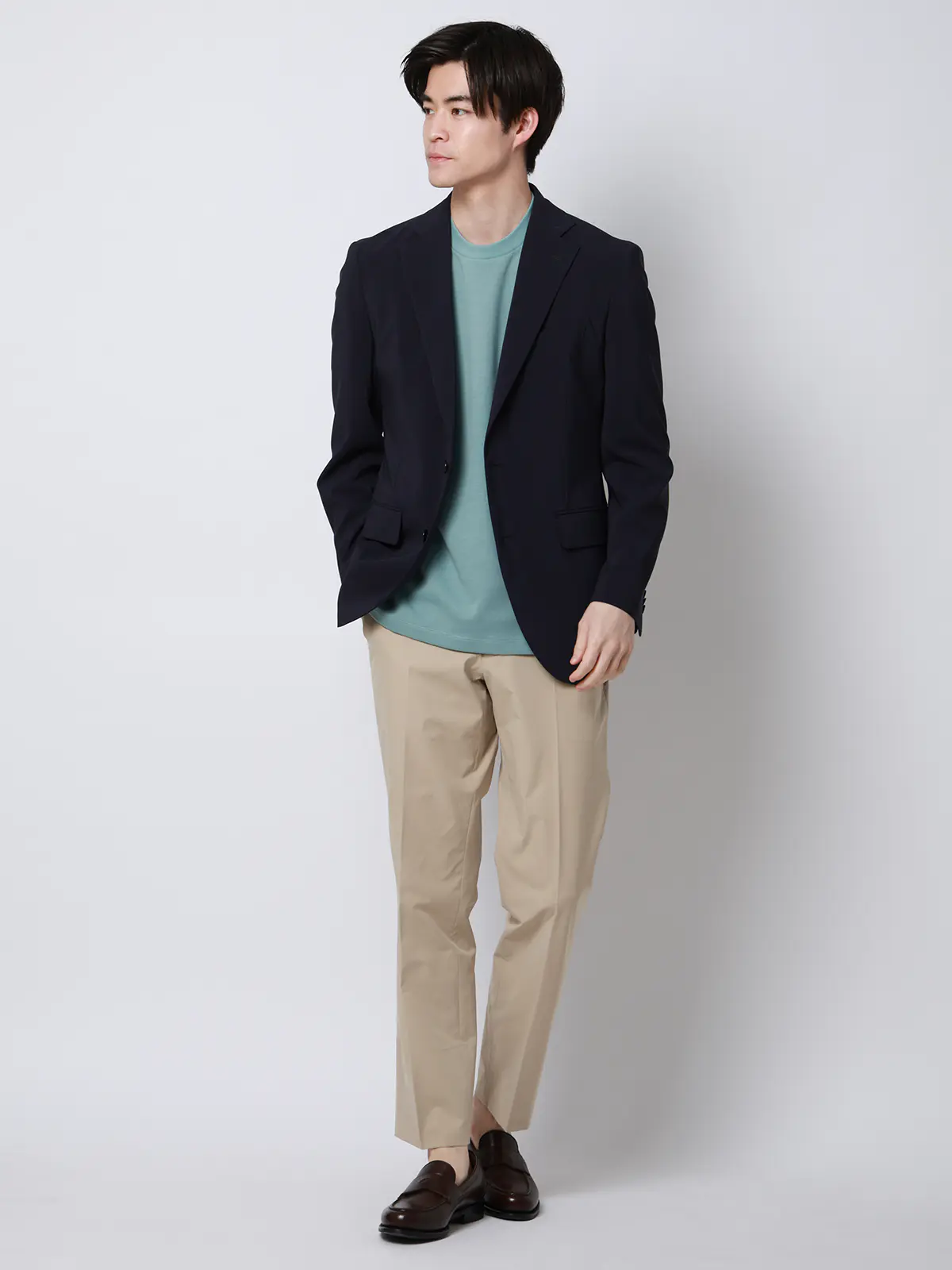 涼しい最高パンツ／テーパードパンツ／ウォッシャブル／NON IRON／無地／RS07／裾上げ済み ベージュ 3S
