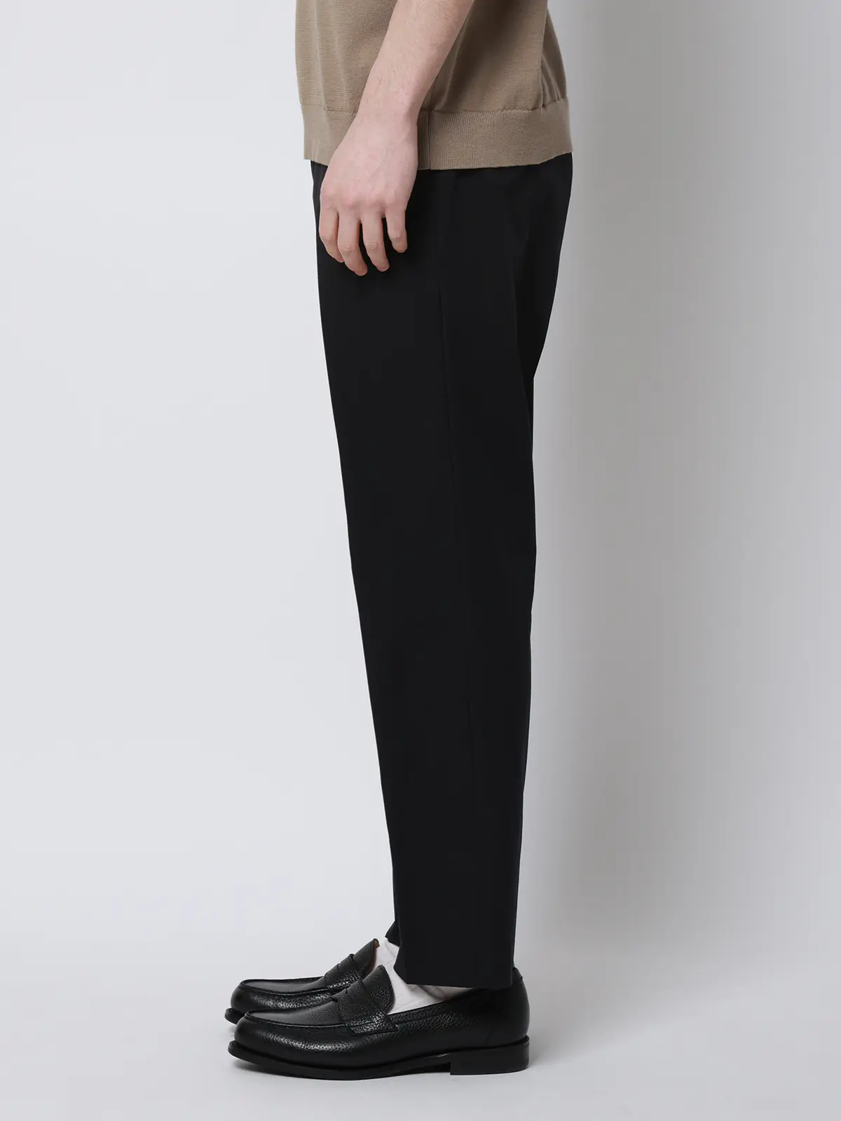 涼しい最高パンツ／テーパードパンツ／ウォッシャブル／NON IRON／無地／RS07／裾上げ済み ネイビー 3S