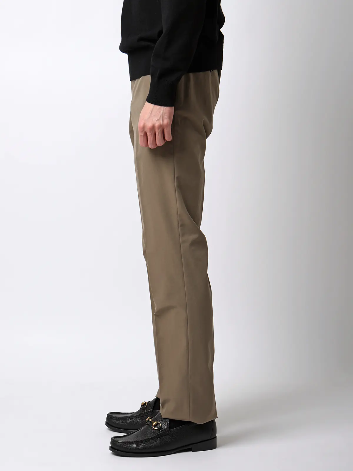 テーパードパンツ／ウォッシャブル／コットンライクストレッチ／ダブルピーチスキン／無地／IN05 ベージュ S