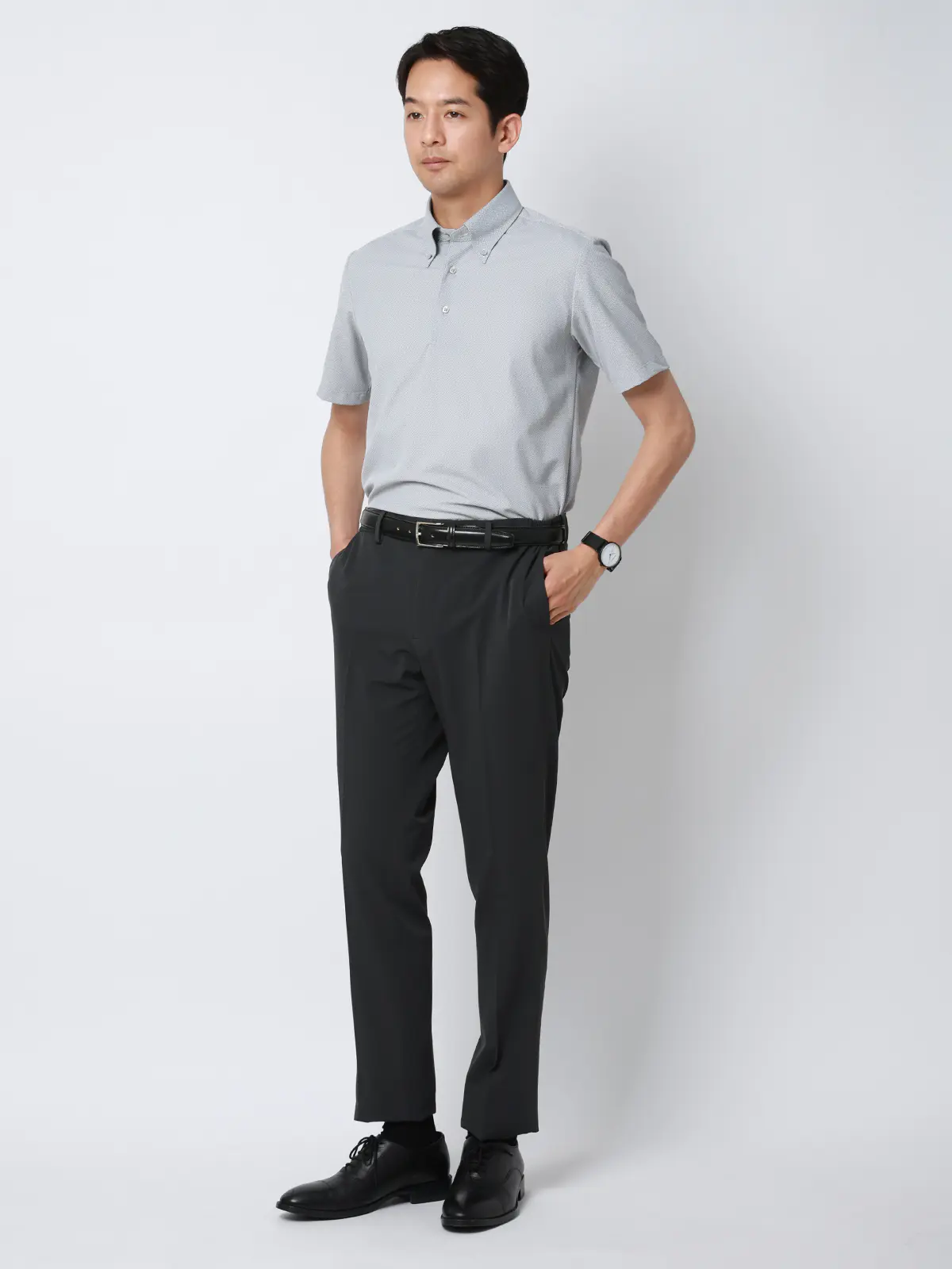 SMACTIVE COOL／テーパードパンツ／ウォッシャブル／ストレッチ／接触冷感／SL02 ブラック 5L