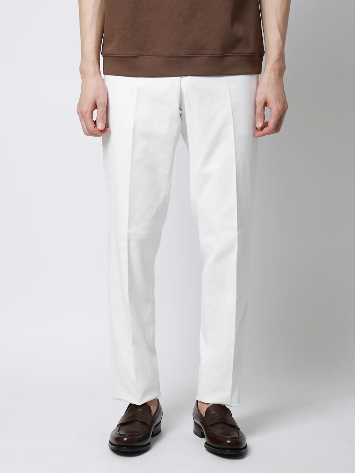 テーパードパンツ／ウォッシャブル／ストレッチ／COOL MAX／無地／IN05 ホワイト SS