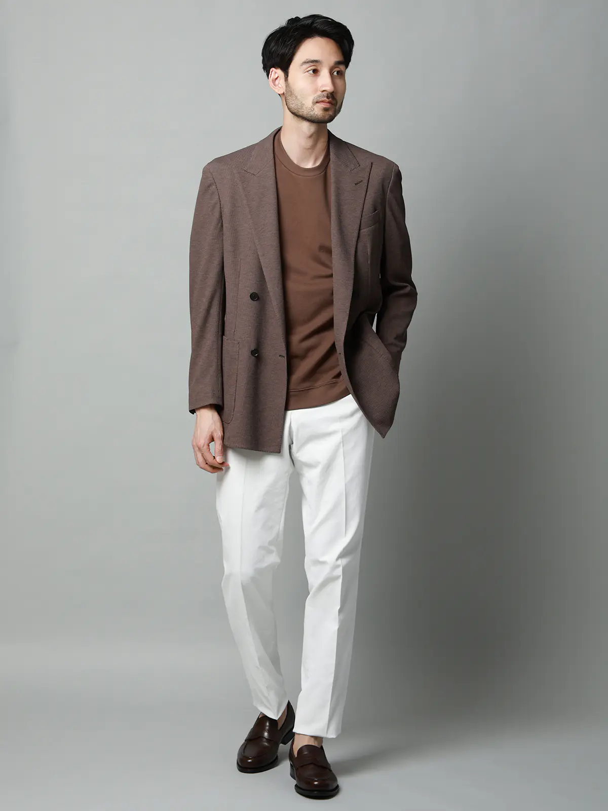 テーパードパンツ／ウォッシャブル／ストレッチ／COOL MAX／無地／IN05 ホワイト SS