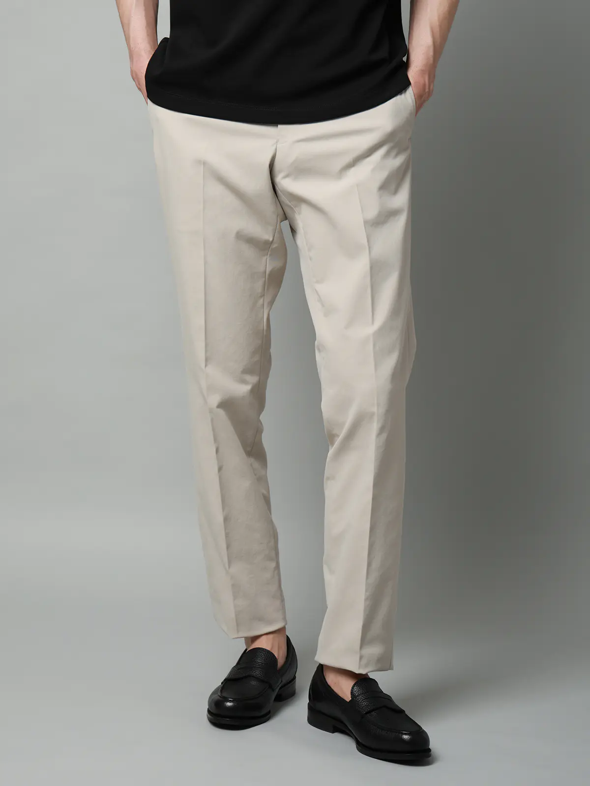 テーパードパンツ／ウォッシャブル／ストレッチ／COOL MAX／無地／IN05 ベージュ SS