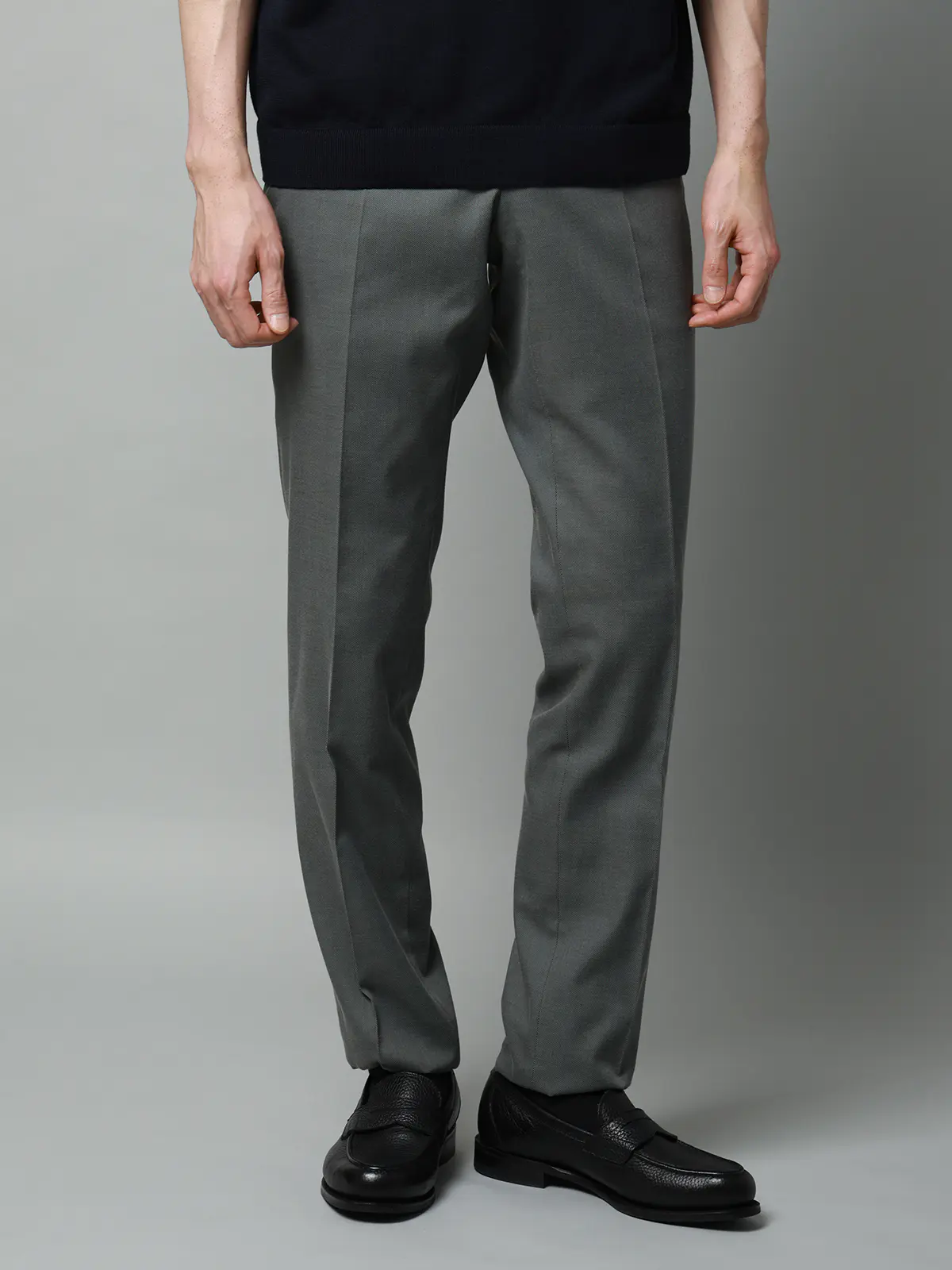 テーパードパンツ／ウォッシャブル／ストレッチ／接触冷感／COOL MOTION／無地／IN05 グレー SS