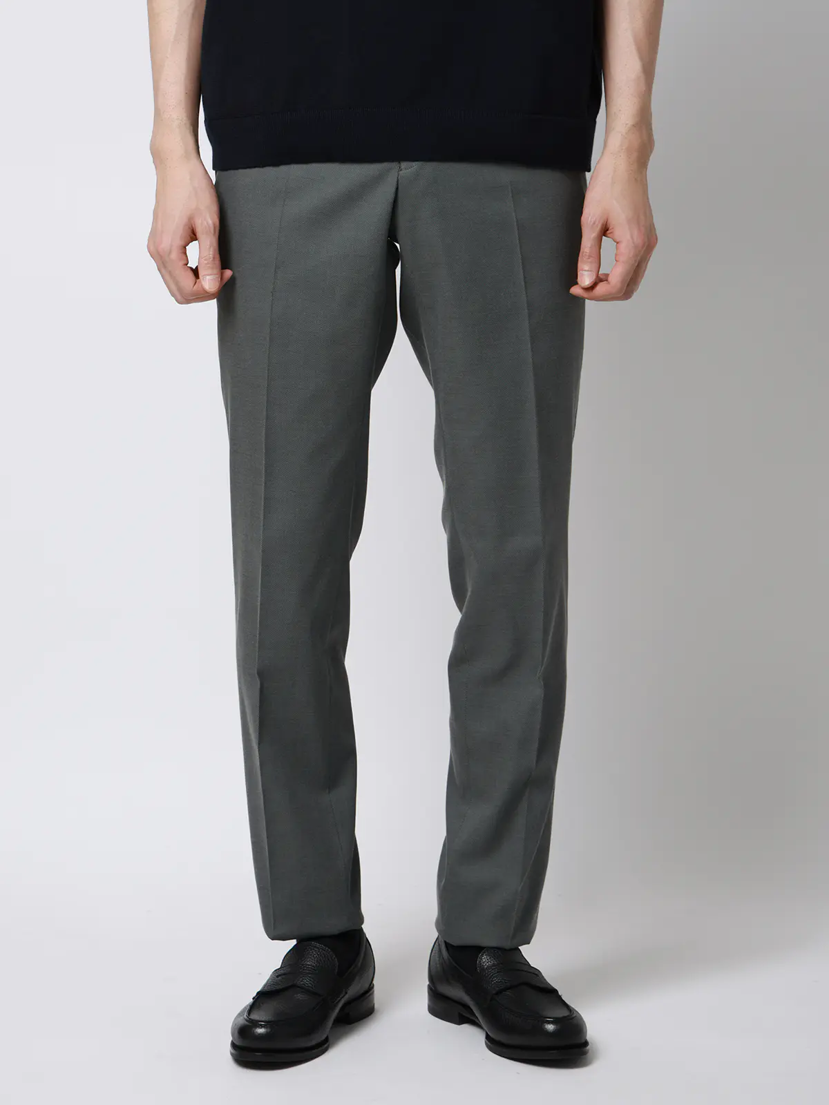 テーパードパンツ／ウォッシャブル／ストレッチ／接触冷感／COOL MOTION／無地／IN05 グレー SS