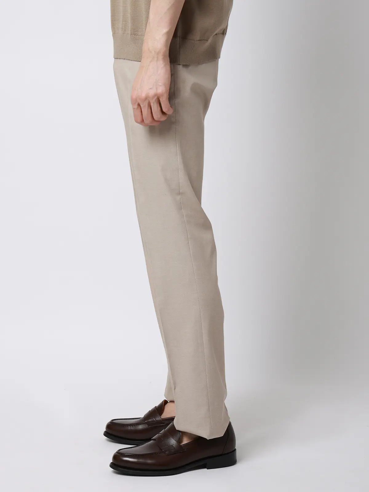 テーパードパンツ／ウォッシャブル／ストレッチ／接触冷感／COOL MOTION／無地／IN05 ベージュ SS