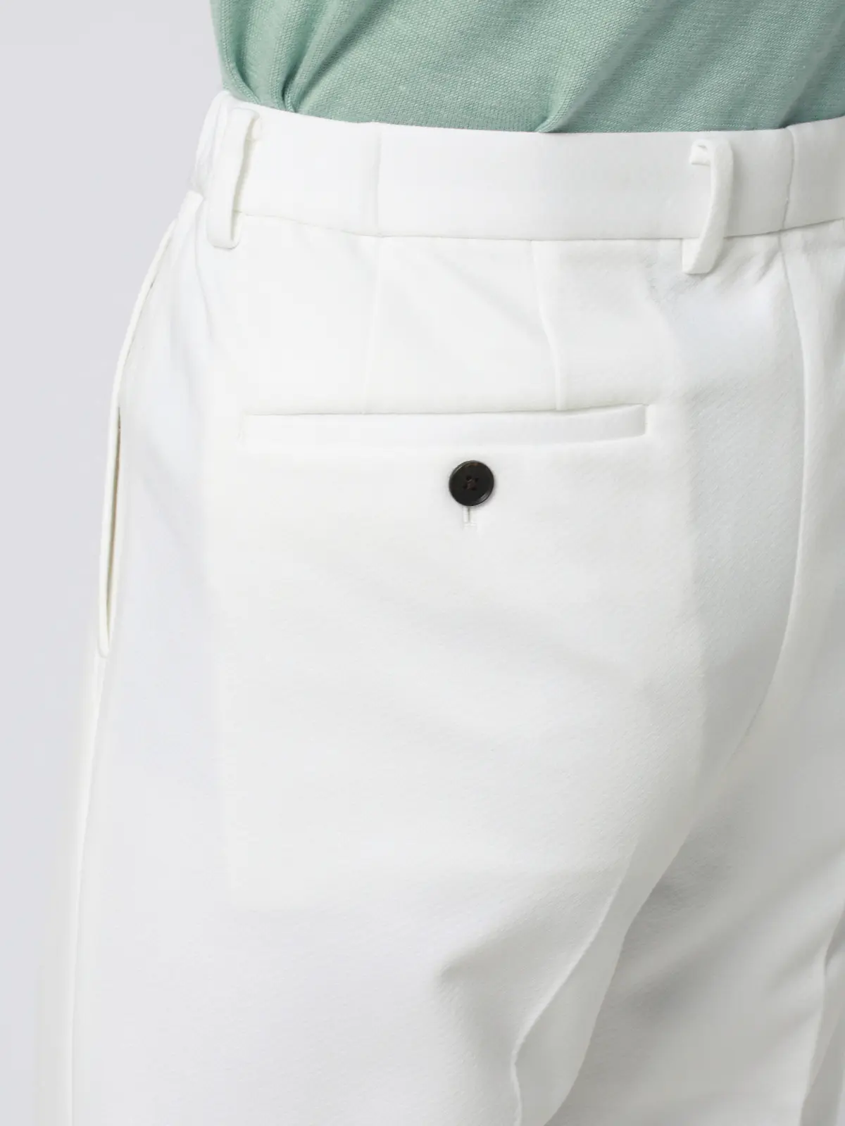 タックテーパードパンツ／ストレッチ／RENU／モクロディジャージー／無地／CR11-S ホワイト S