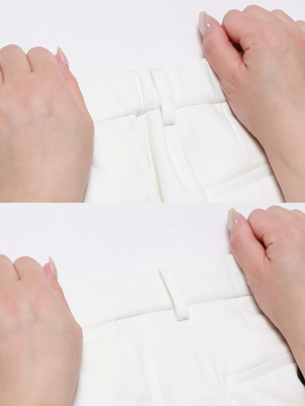 タックテーパードパンツ／ストレッチ／RENU／モクロディジャージー／無地／CR11-S ホワイト S