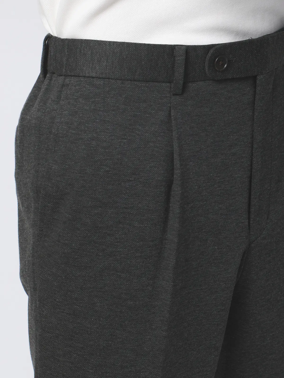 タックテーパードパンツ／ストレッチ／RENU／モクロディジャージー／無地／CR11-S グレー S