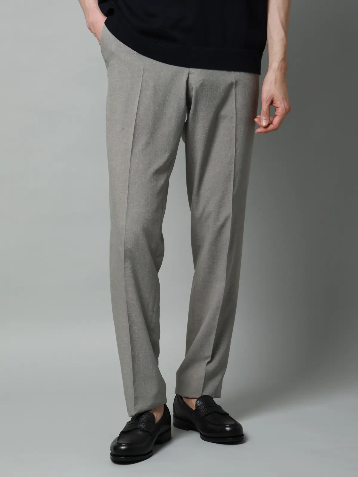 テーパードパンツ／ウォッシャブル／ストレッチ／WOLSTAR×Dot Air／無地／TM02-S ライトグレー M