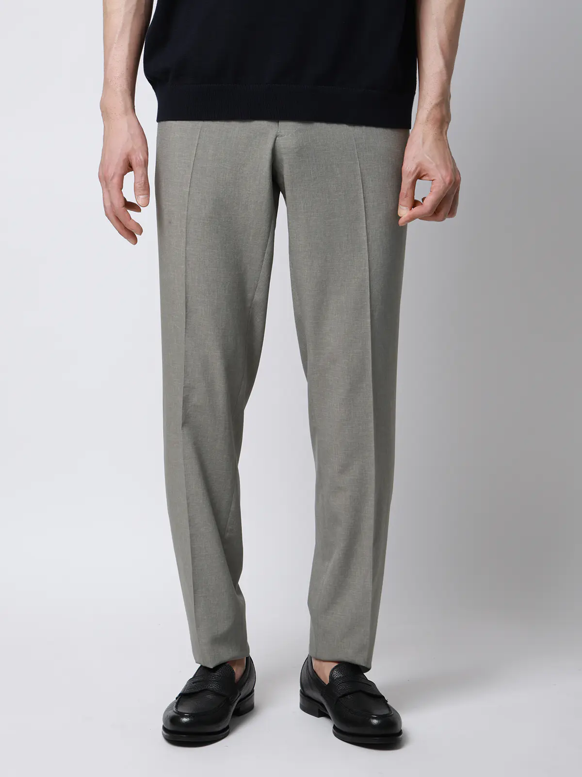 テーパードパンツ／ウォッシャブル／ストレッチ／WOLSTAR×Dot Air／無地／TM02-S ライトグレー M