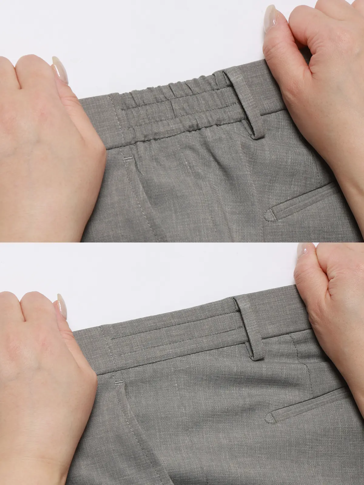 テーパードパンツ／ウォッシャブル／ストレッチ／WOLSTAR×Dot Air／無地／TM02-S ライトグレー M