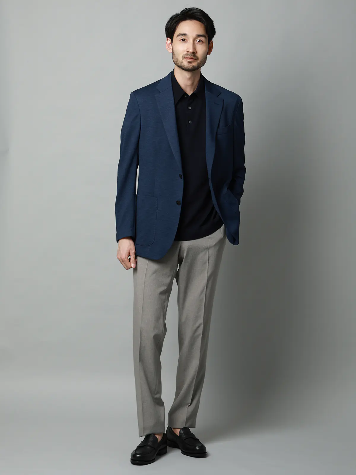 テーパードパンツ／ウォッシャブル／ストレッチ／WOLSTAR×Dot Air／無地／TM02-S ライトグレー M