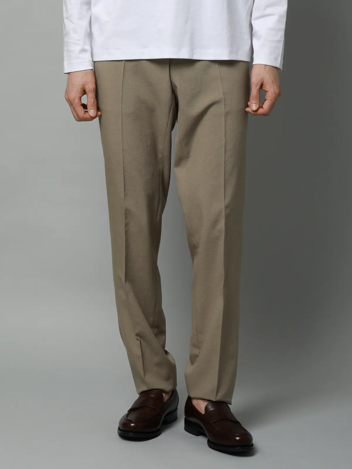 テーパードパンツ／ウォッシャブル／ストレッチ／WOLSTAR×Dot Air／無地／TM02-S ベージュ S