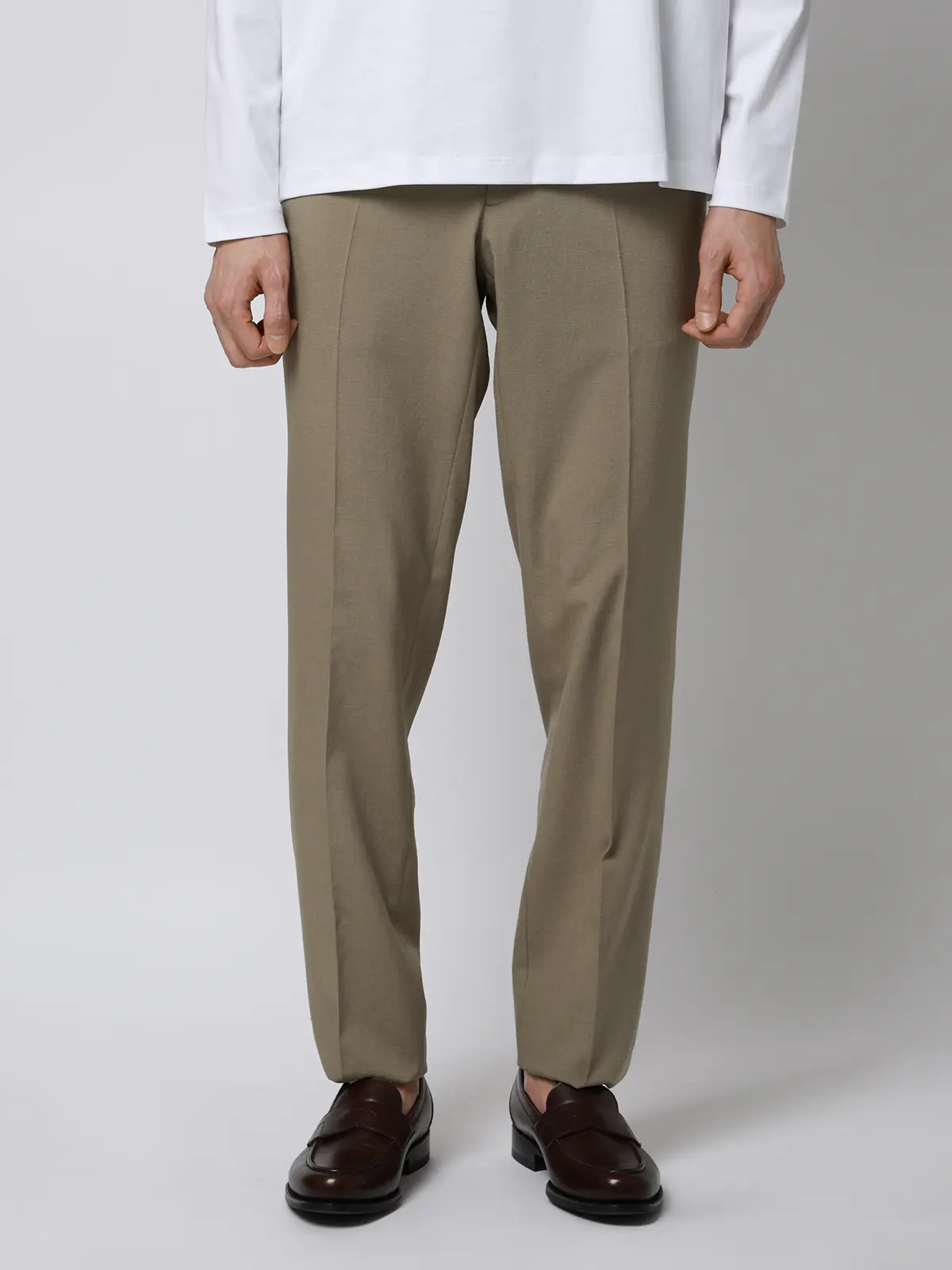 テーパードパンツ／ウォッシャブル／ストレッチ／WOLSTAR×Dot Air／無地／TM02-S ベージュ S