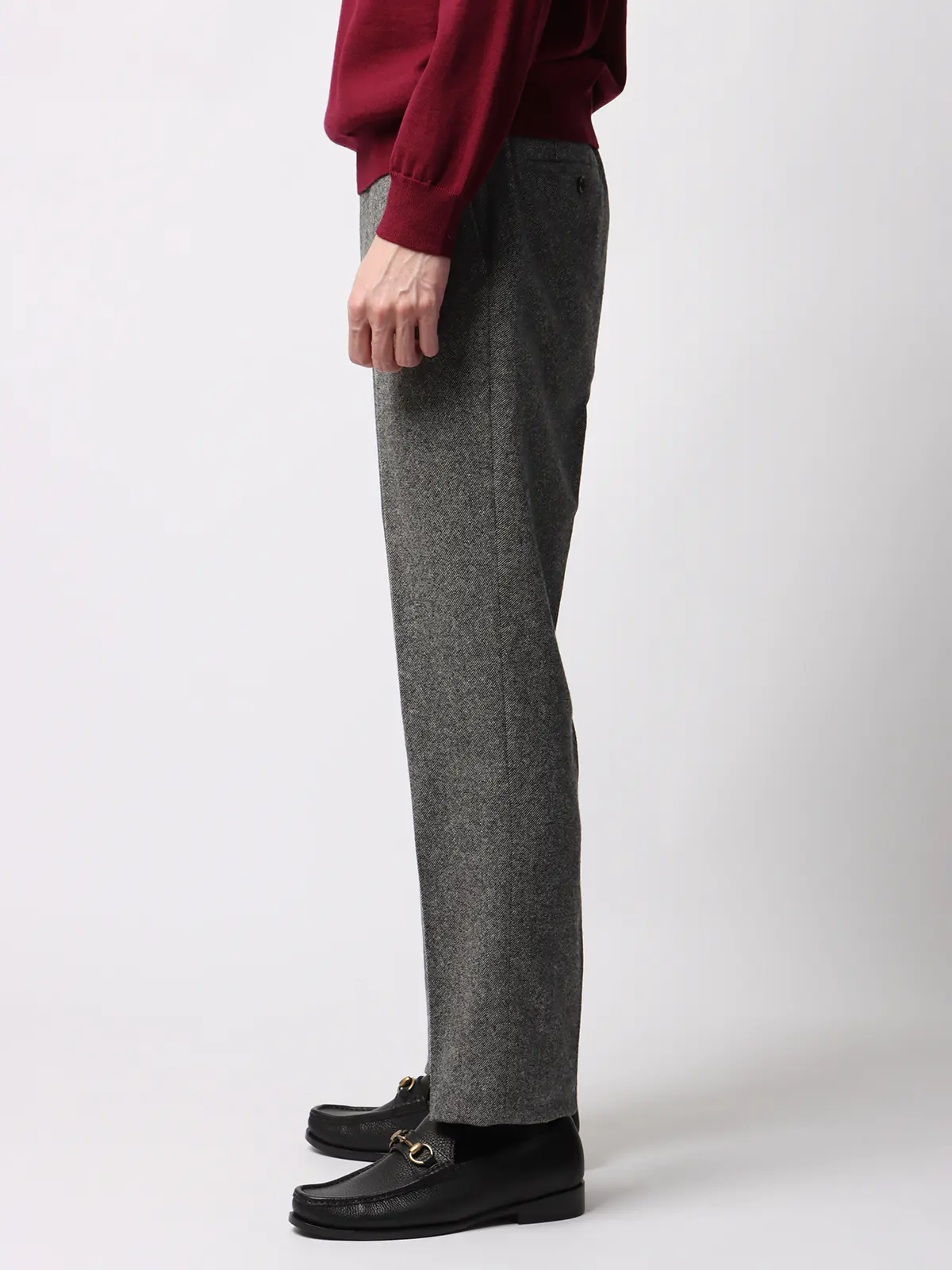 テーパードパンツ／尾州／ウールカシミヤブレンド／ツイル／TM01-S グレー SS