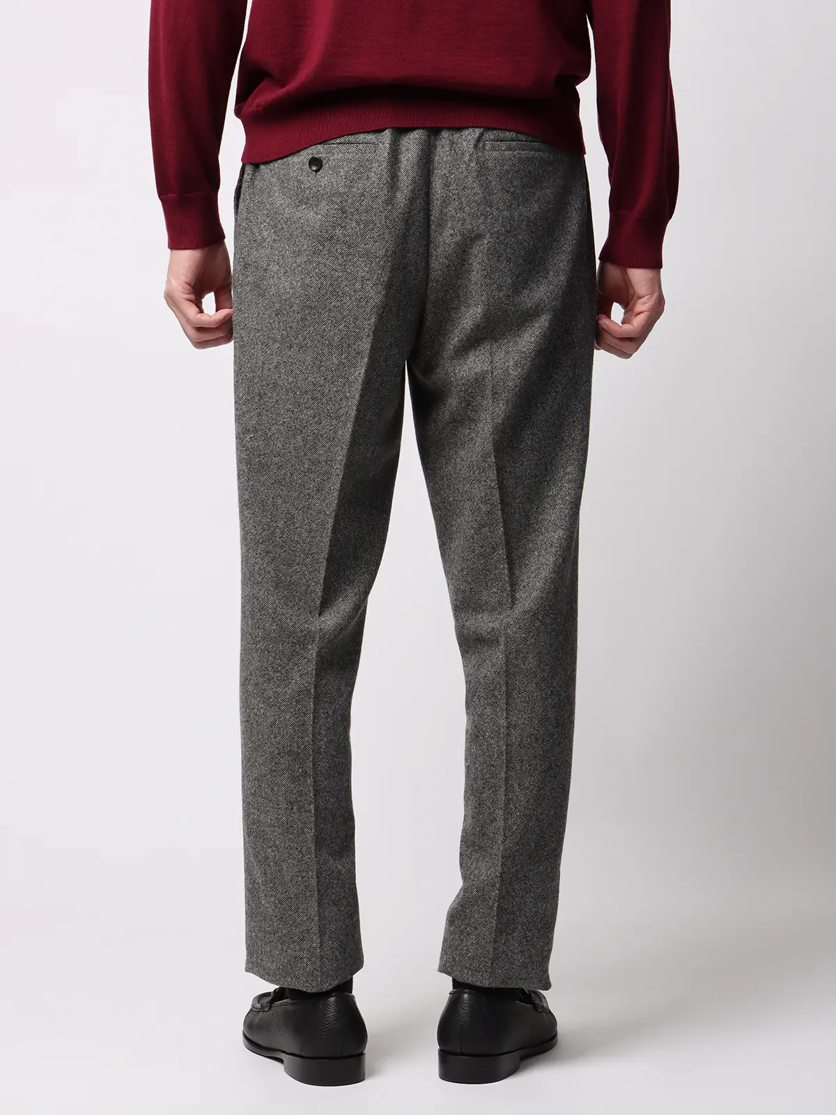 テーパードパンツ／尾州／ウールカシミヤブレンド／ツイル／TM01-S グレー SS