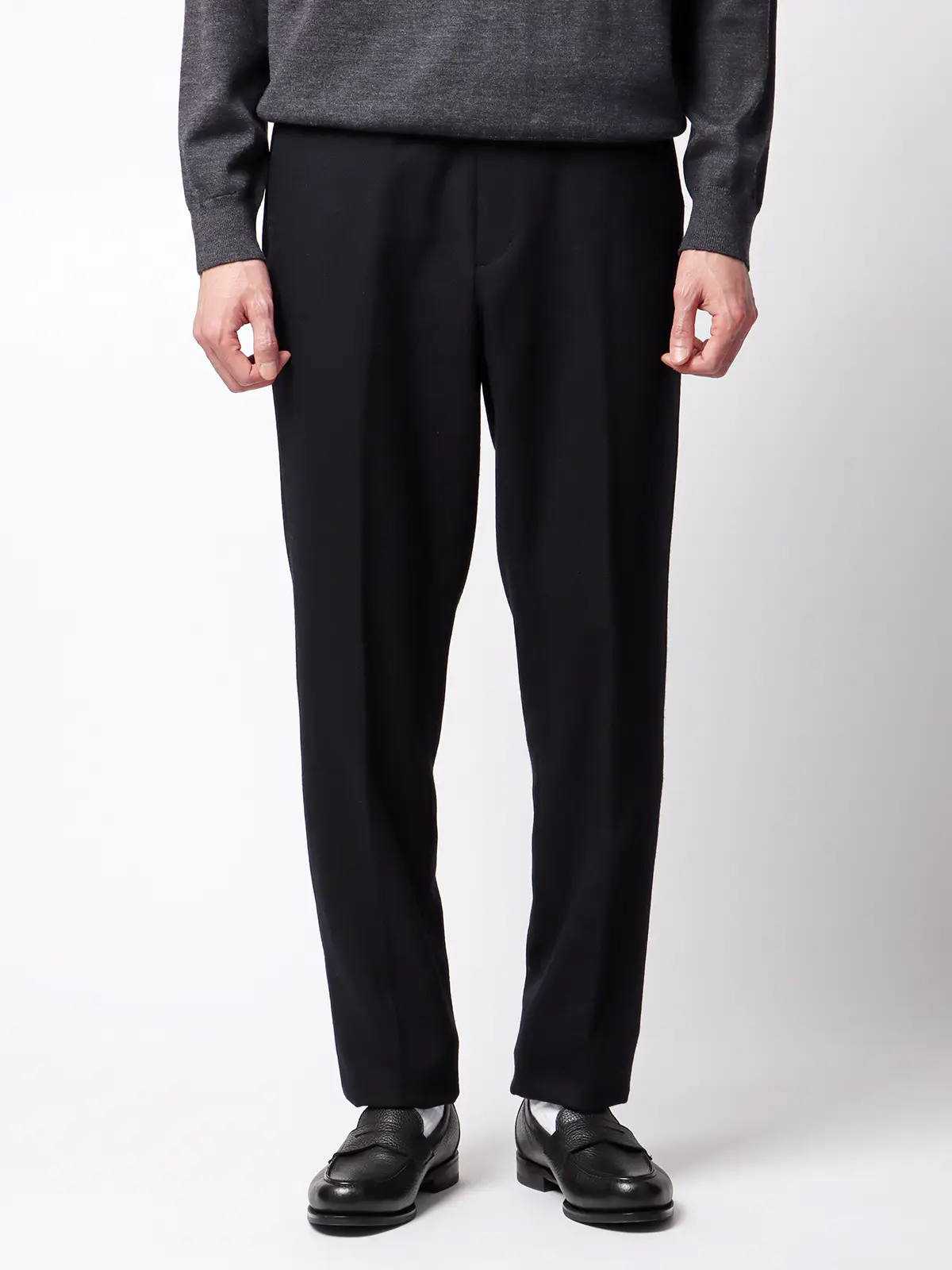 テーパードパンツ/尾州/ウールカシミヤブレンド/ツイル/TM01-S ネイビー SS