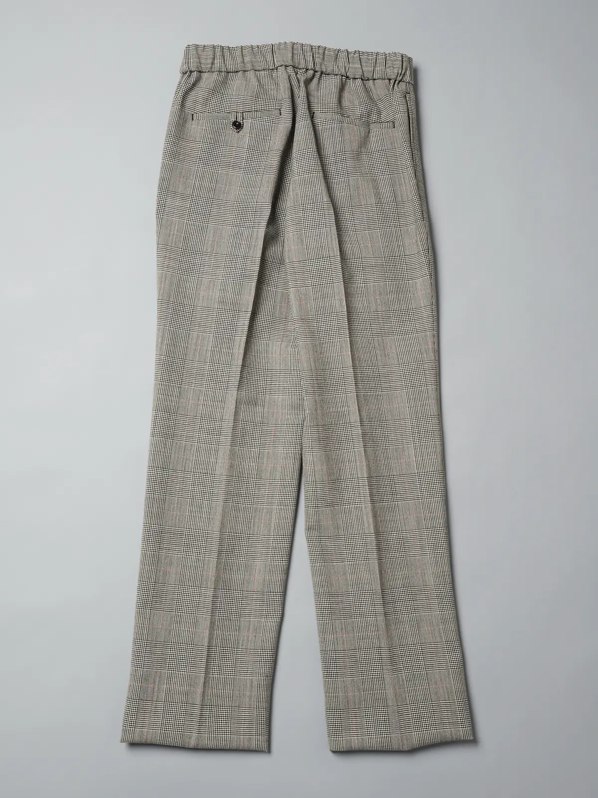GOOVI／ツータックストレートパンツ／ハイツイストトロピカル／グレンチェックカラープレイド グレー 1